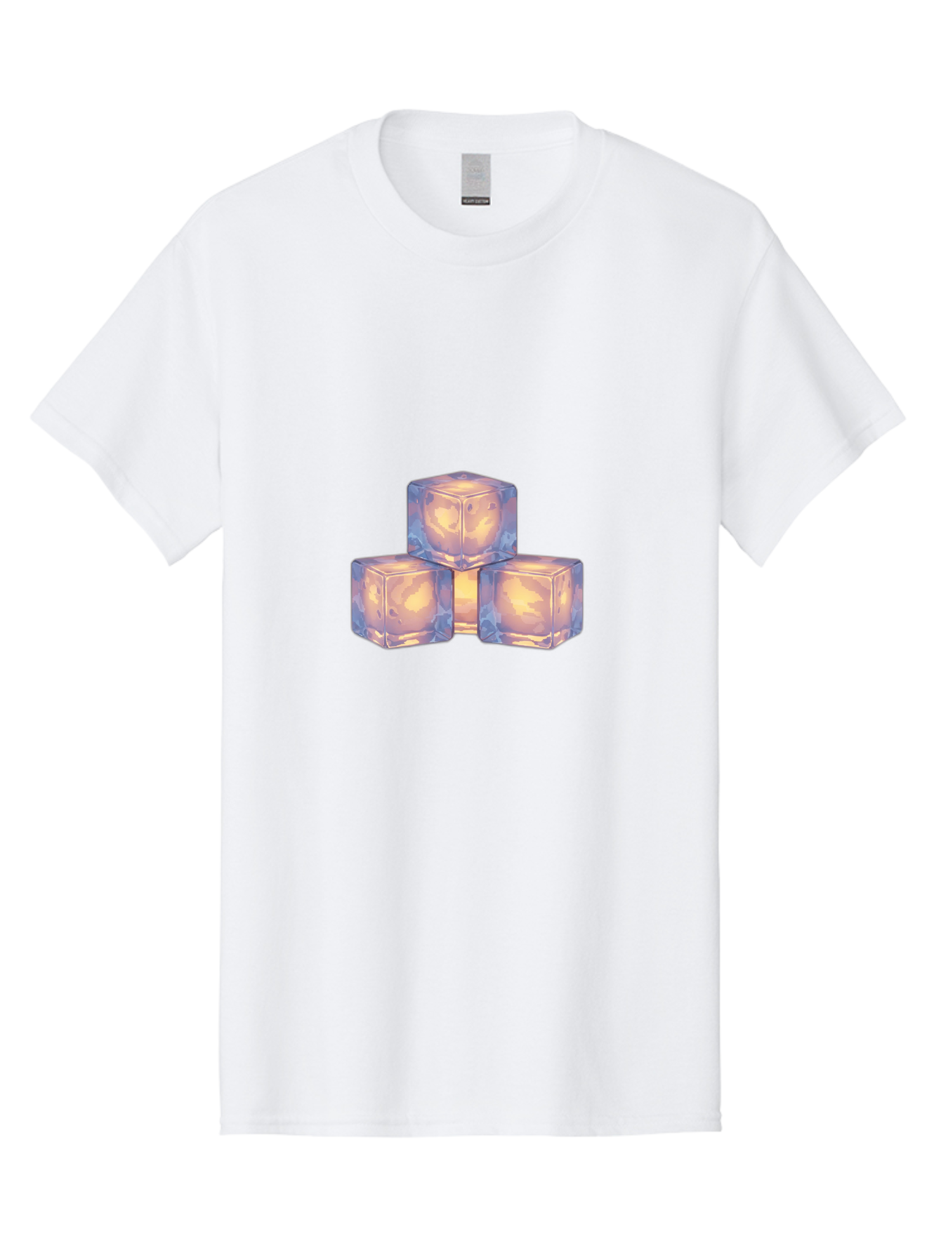 3-Ice-Cubes Men'S Graphic Tee, 100% Cotton, Comfortable Casual Summer Wear, Machine Washable, Ice Cubes, Crystal Clear Ice, Refreshing Drink, Cold Beverage, Melting Ice, Cube Shape, Transparent Ice, Frozen Water, Glassy Texture, Icy Appearance Bac573 8