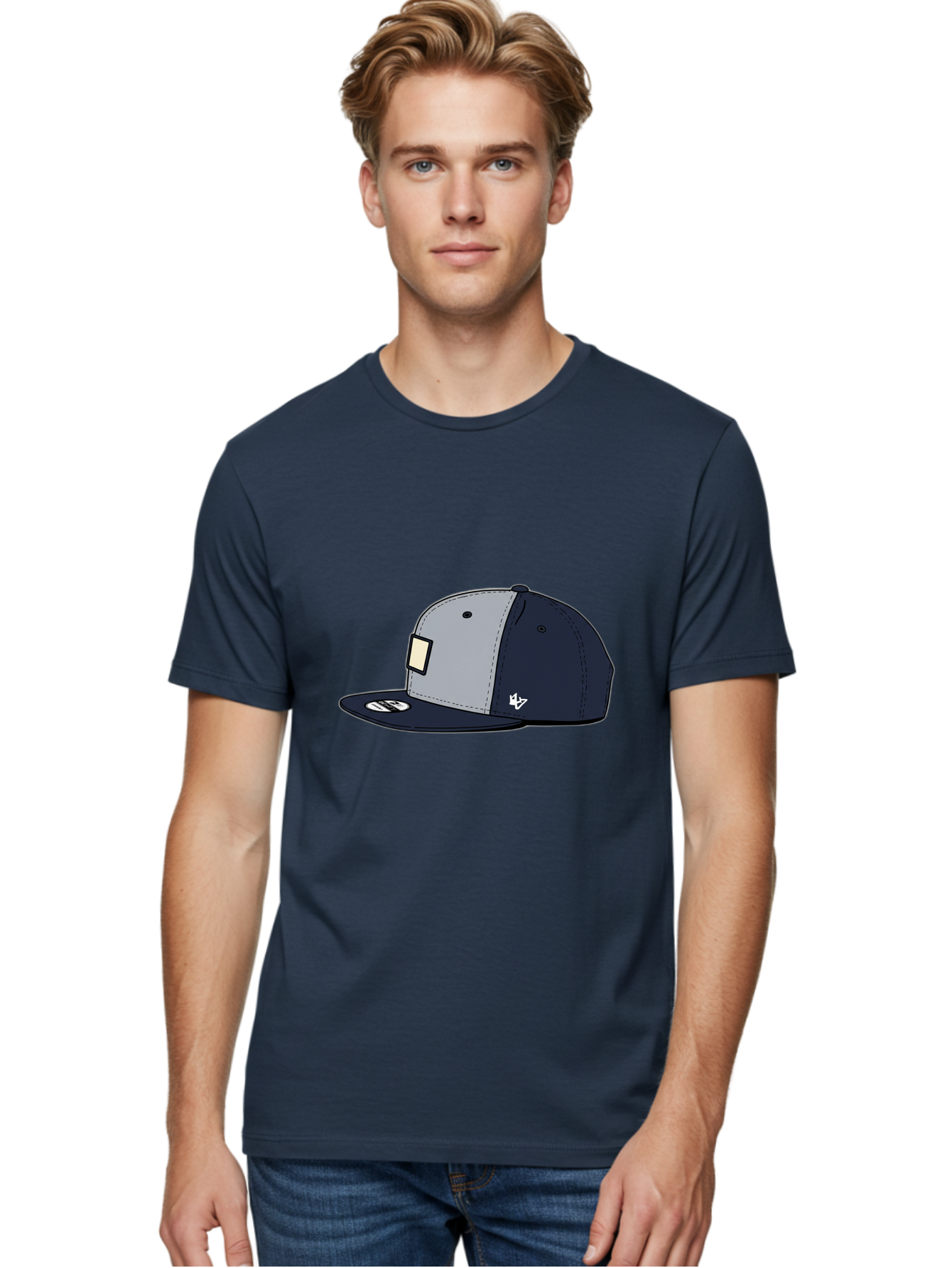 47-Snapback-Hat Men'S Graphic Tee, 100% Cotton, Comfortable Casual Summer Wear, Machine Washable, Baseball Cap, Snapback Hat, 47 Brand Clothing, Streetwear Fashion, Casual Style, Navy Blue Cap, Grey And Navy Color Combination, White Logo, Bac577 22