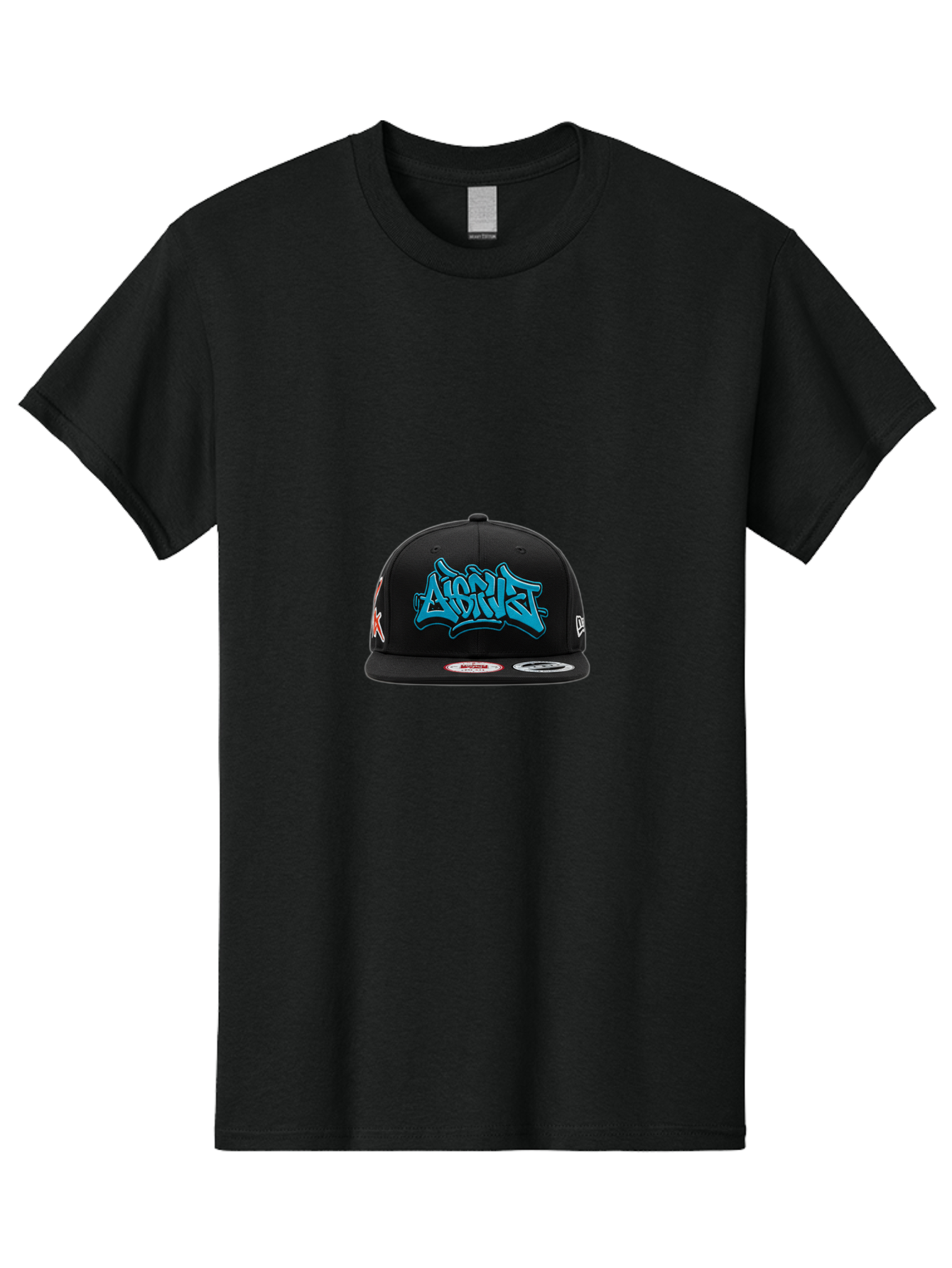 A-Ap-Rocky Men'S Graphic Tee, 100% Cotton, Comfortable Casual Summer Wear, Machine Washable, Black Baseball Cap, A$Ap Rocky Logo, Blue Graffiti Design, Streetwear Fashion, Hip Hop Style, Casual Wear, Trendy Accessories, Snapback Hat Bac579 1
