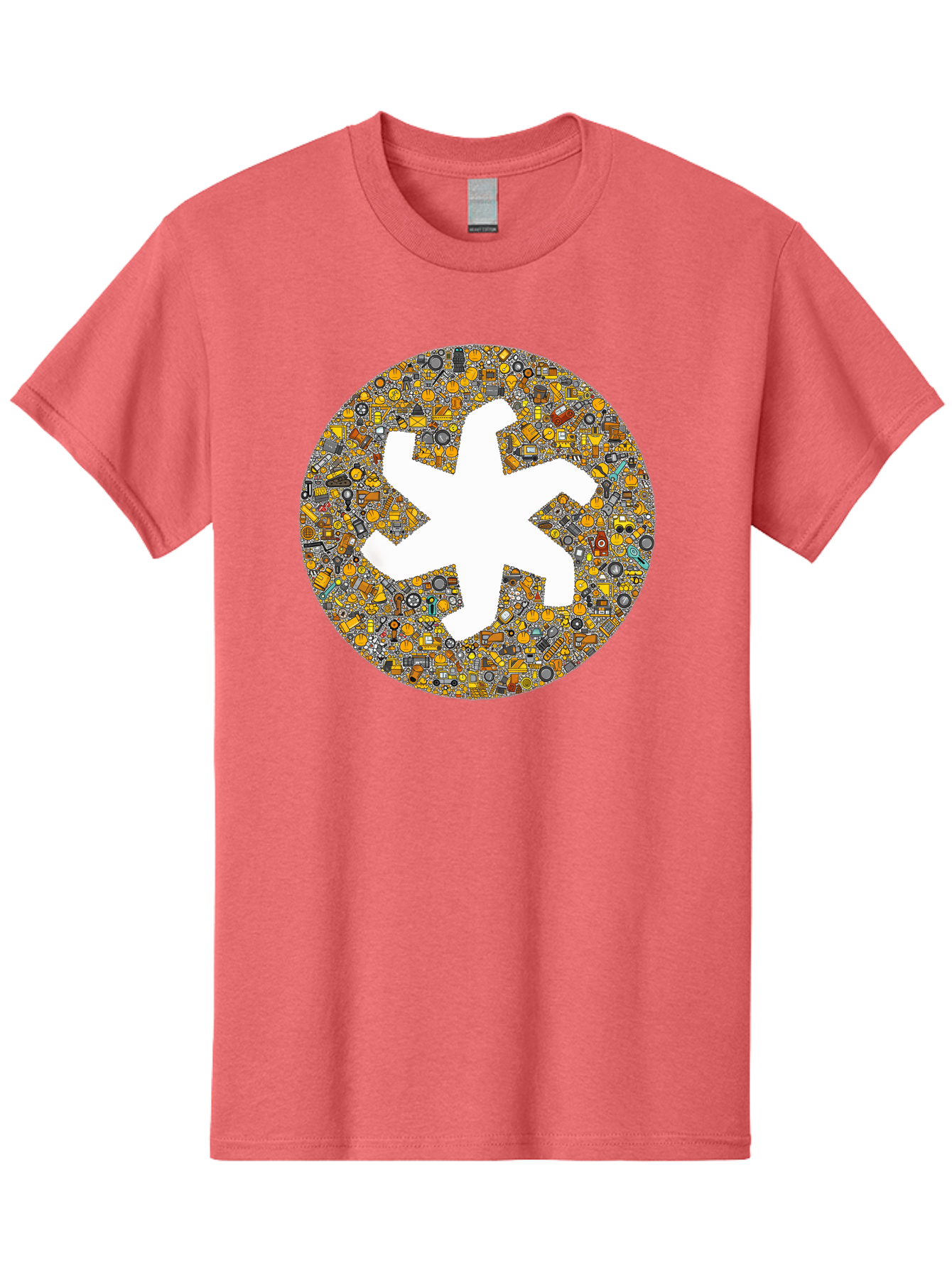 Airplane-Silhouette-Mosaic Men'S Graphic Tee, 100% Cotton, Comfortable Casual Summer Wear, Machine Washable, Airplane Silhouette, Yellow And Gray Mosaic, Machinery Parts, Industrial Theme, Creative Design, Travel Concept, Abstract Art, Bac581 12