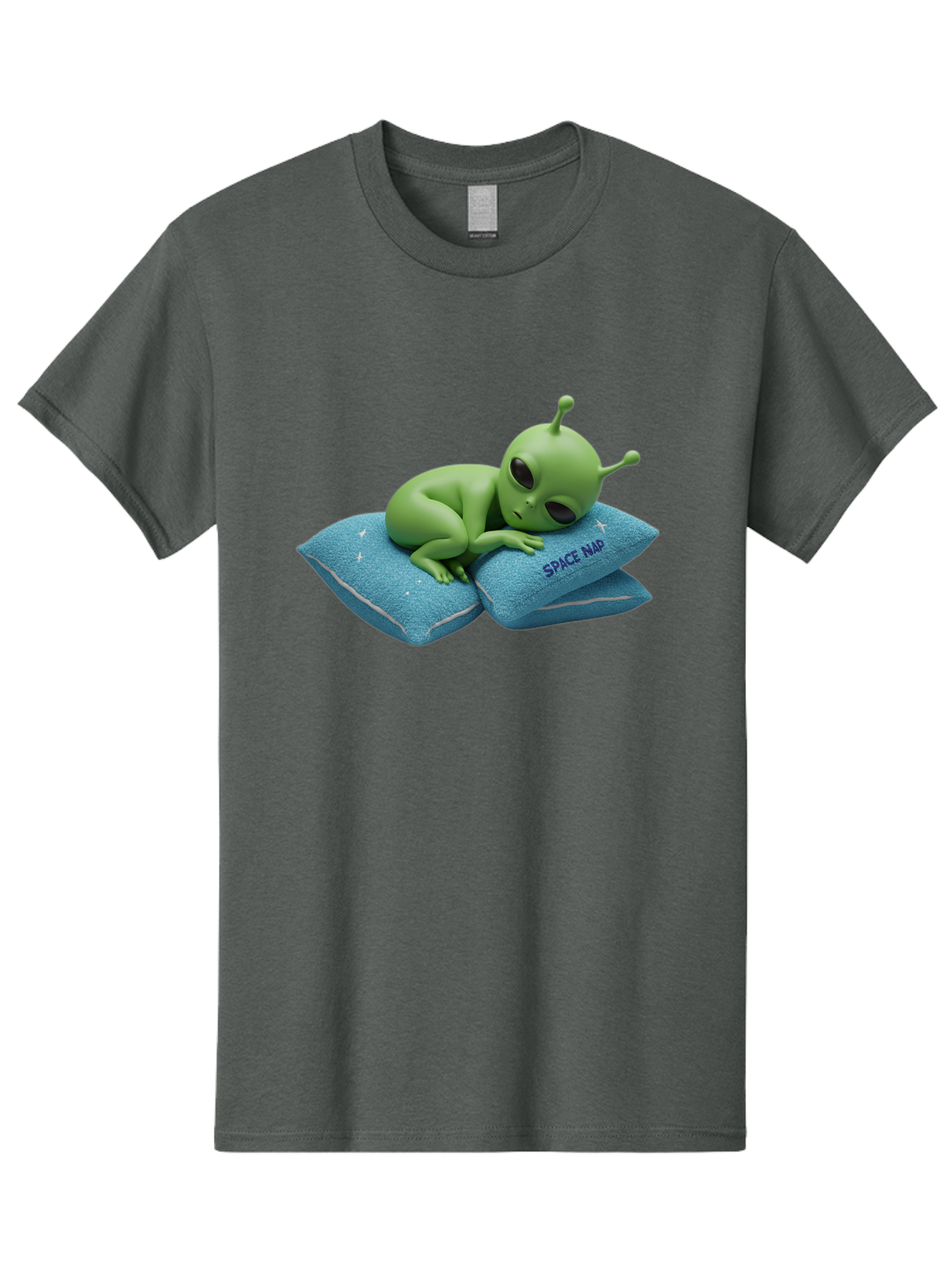 Alien-Sleeping-On-Pillows Men'S Graphic Tee, 100% Cotton, Comfortable Casual Summer Wear, Machine Washable, Alien Resting On Pillows, Extraterrestrial Being, Space Map, Stars, Sleepy Alien, Cute Cartoon Character, 3D Illustration, Funny Meme Bac583 15