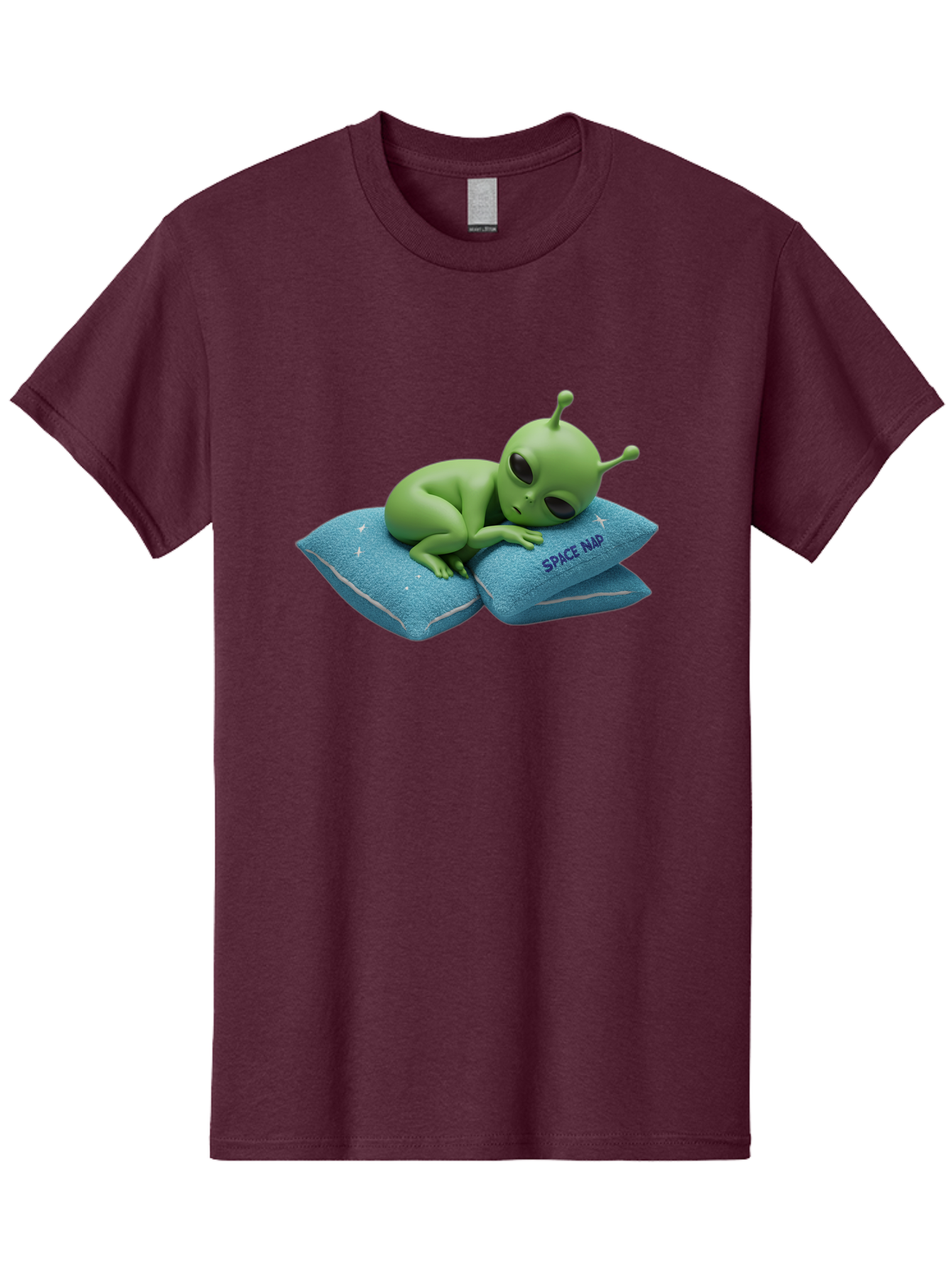 Alien-Sleeping-On-Pillows Men'S Graphic Tee, 100% Cotton, Comfortable Casual Summer Wear, Machine Washable, Alien Resting On Pillows, Extraterrestrial Being, Space Map, Stars, Sleepy Alien, Cute Cartoon Character, 3D Illustration, Funny Meme Bac583 12