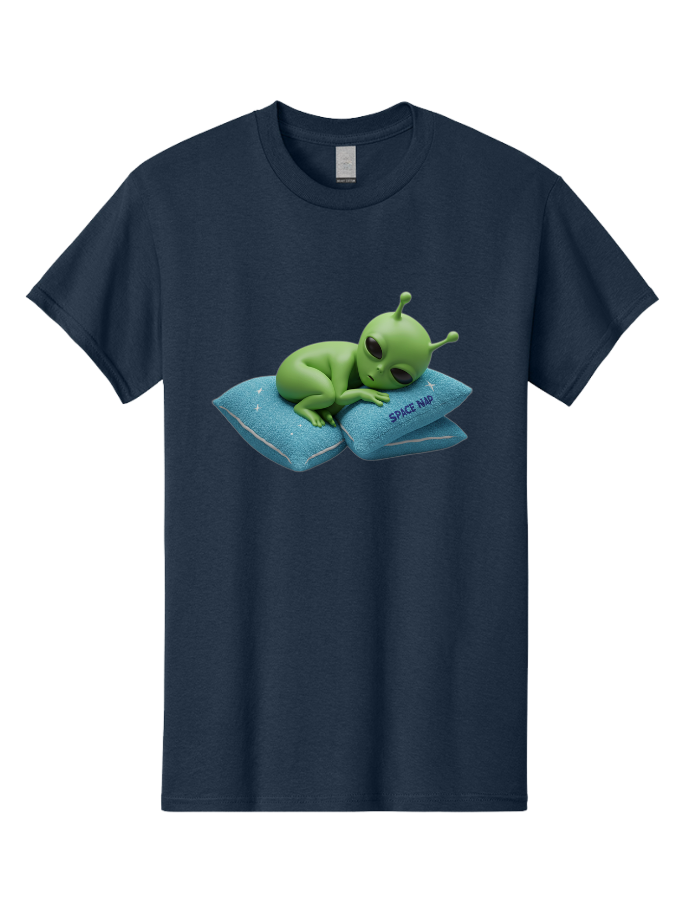 Alien-Sleeping-On-Pillows Men'S Graphic Tee, 100% Cotton, Comfortable Casual Summer Wear, Machine Washable, Alien Resting On Pillows, Extraterrestrial Being, Space Map, Stars, Sleepy Alien, Cute Cartoon Character, 3D Illustration, Funny Meme Bac583 14
