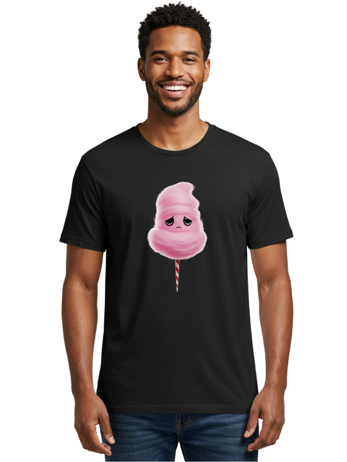 Angry-Cotton-Candy Men'S Graphic Tee, 100% Cotton, Comfortable Casual Summer Wear, Machine Washable, Angry Cotton Candy, Grumpy Face, Sweet Treat, Cartoon Character, Funny Expression, Mad Candy, Fluffy Pink Snack, Fairground Food, Angry Face, Bac586 22