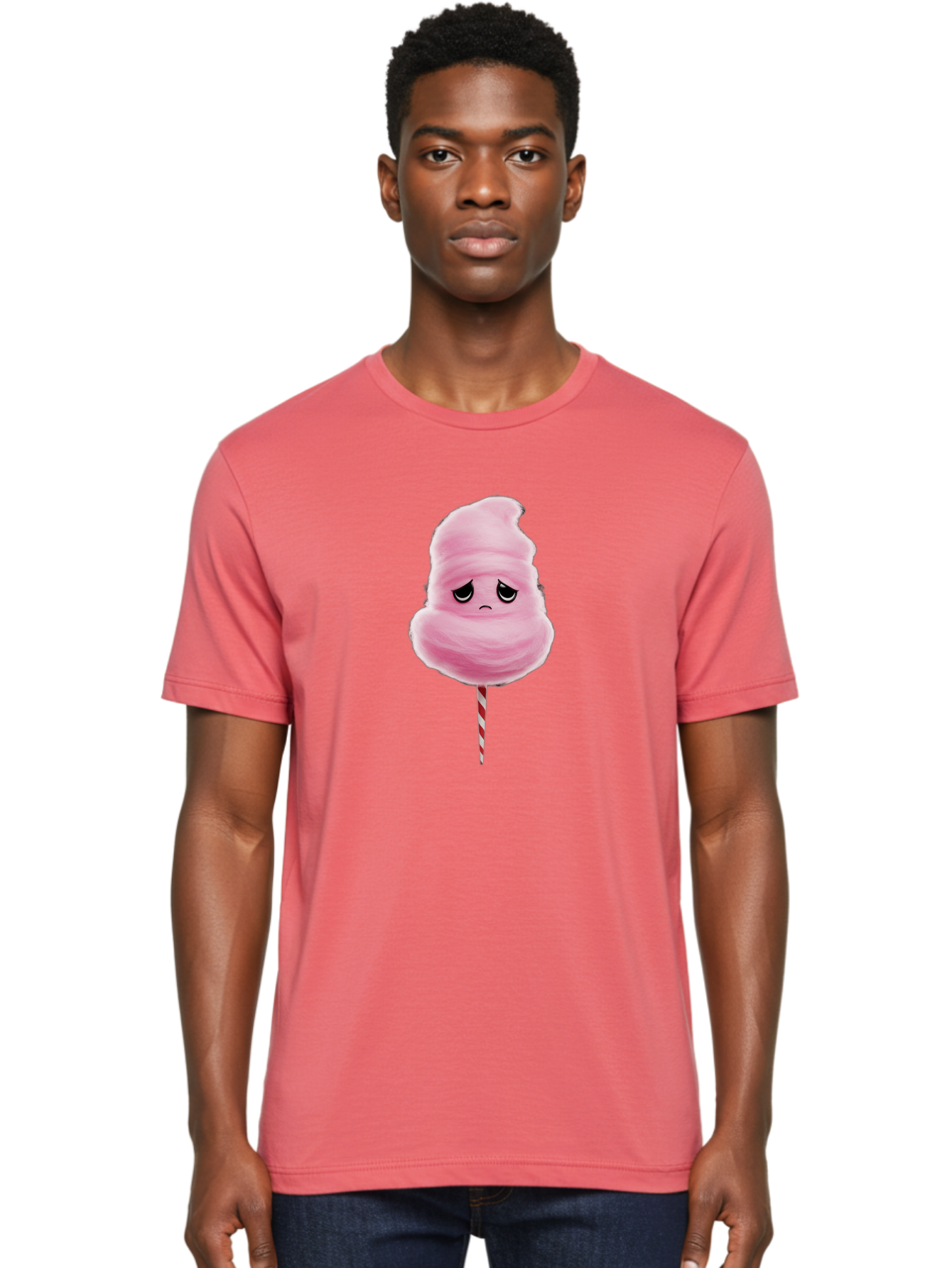 Angry-Cotton-Candy Men'S Graphic Tee, 100% Cotton, Comfortable Casual Summer Wear, Machine Washable, Angry Cotton Candy, Grumpy Face, Sweet Treat, Cartoon Character, Funny Expression, Mad Candy, Fluffy Pink Snack, Fairground Food, Angry Face, Bac586 28