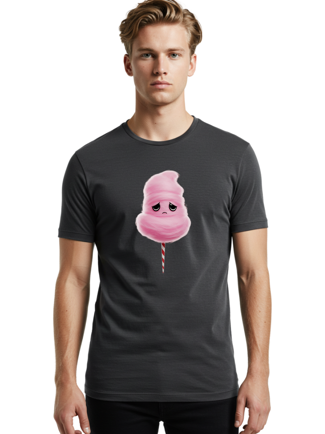 Angry-Cotton-Candy Men'S Graphic Tee, 100% Cotton, Comfortable Casual Summer Wear, Machine Washable, Angry Cotton Candy, Grumpy Face, Sweet Treat, Cartoon Character, Funny Expression, Mad Candy, Fluffy Pink Snack, Fairground Food, Angry Face, Bac586 16