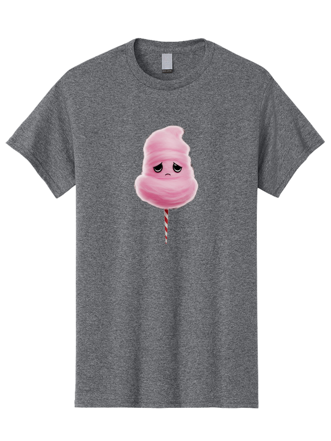 Angry-Cotton-Candy Men'S Graphic Tee, 100% Cotton, Comfortable Casual Summer Wear, Machine Washable, Angry Cotton Candy, Grumpy Face, Sweet Treat, Cartoon Character, Funny Expression, Mad Candy, Fluffy Pink Snack, Fairground Food, Angry Face, Bac586 5