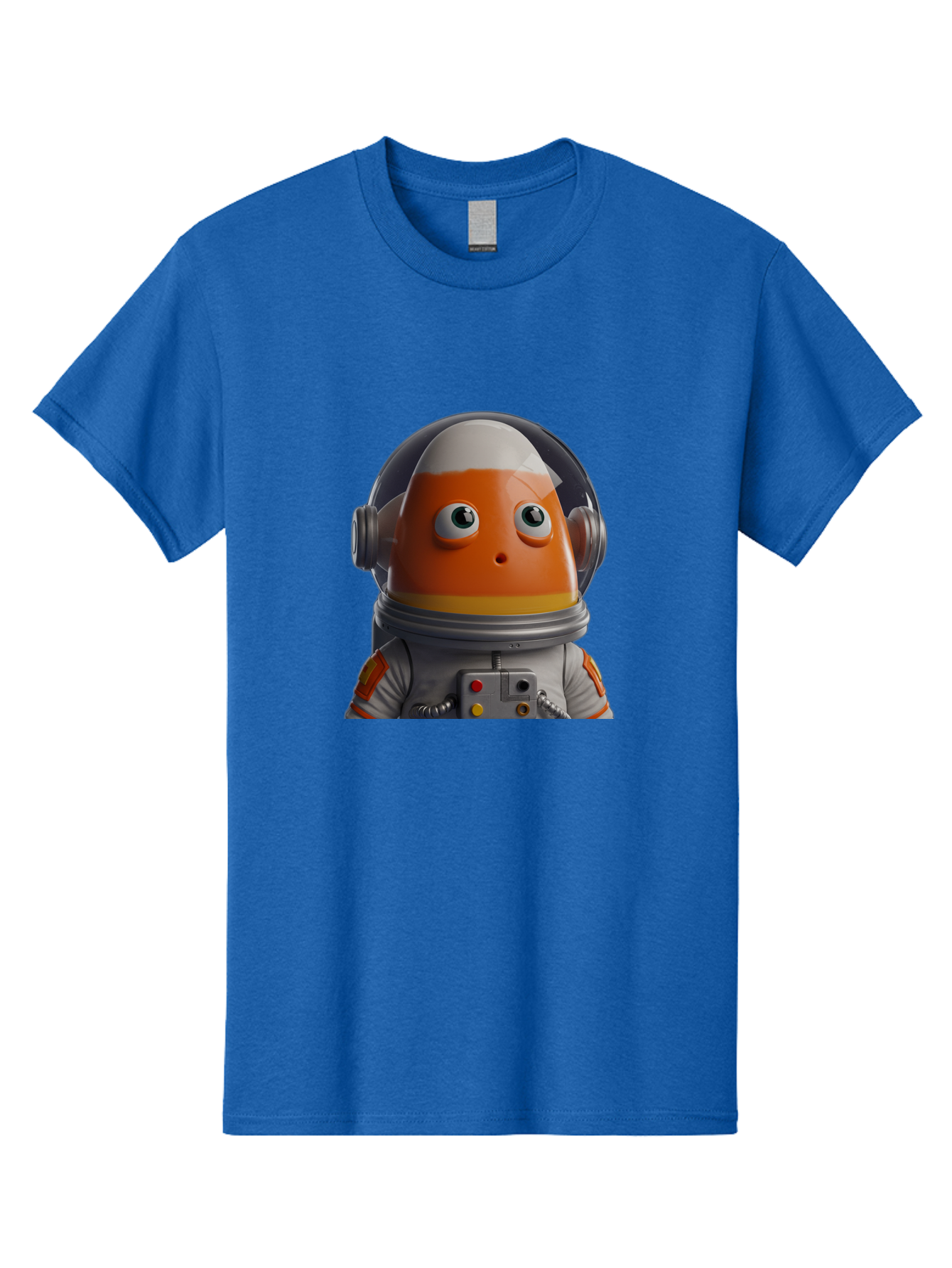 Astronaut-Fish Men'S Graphic Tee, 100% Cotton, Comfortable Casual Summer Wear, Machine Washable, Futuristic Astronaut, Candy-Themed Space Suit, Orange And White Colors, Cartoon-Style Character, Space Exploration, Sci-Fi Elements, Bac589 15