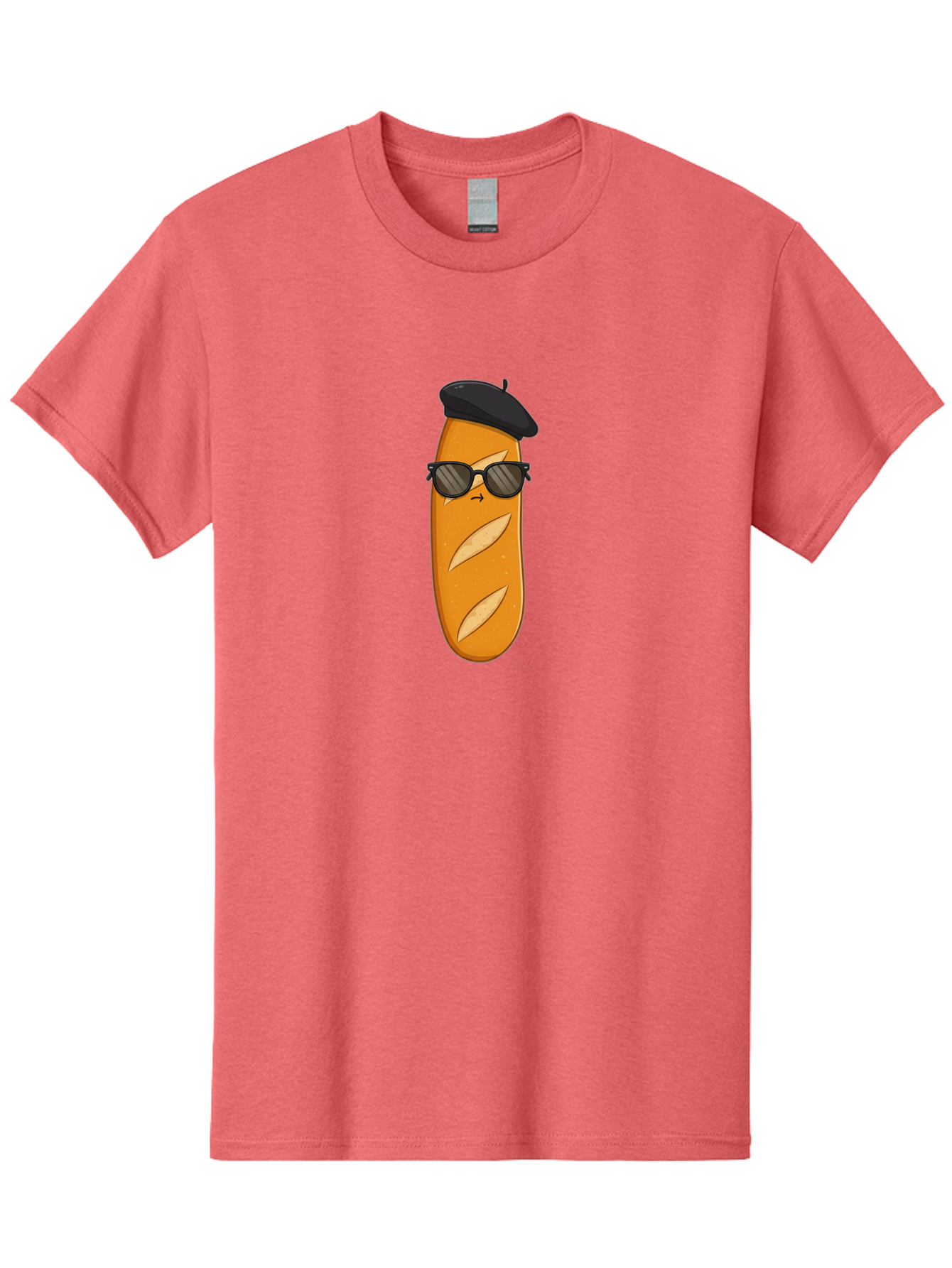 Baguette-Character-1 Men'S Graphic Tee, 100% Cotton, Comfortable Casual Summer Wear, Machine Washable, Cartoon Baguette, Sunglasses, Beret, French Bread, Cute Character, Funny Meme, Cartoon Style, Bread Character, Quirky Design, Bac590 14
