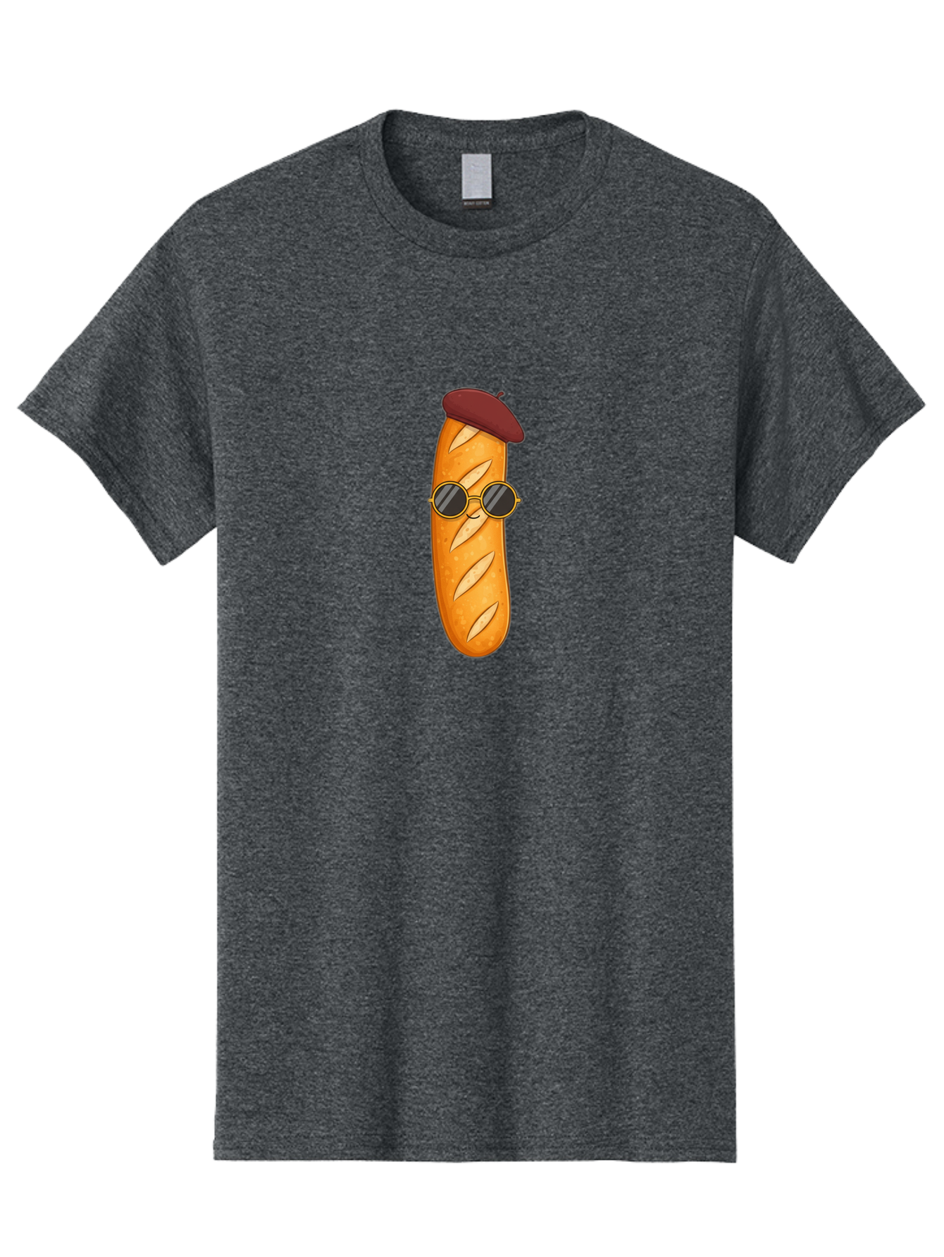 Baguette-With-Beret-And-Sunglasses Men'S Graphic Tee, 100% Cotton, Comfortable Casual Summer Wear, Machine Washable, Cartoon Baguette, French Bread, Beret Hat, Sunglasses, Cool Character, Funny Food, Whimsical Illustration, Playful Vibe, Bac592 15