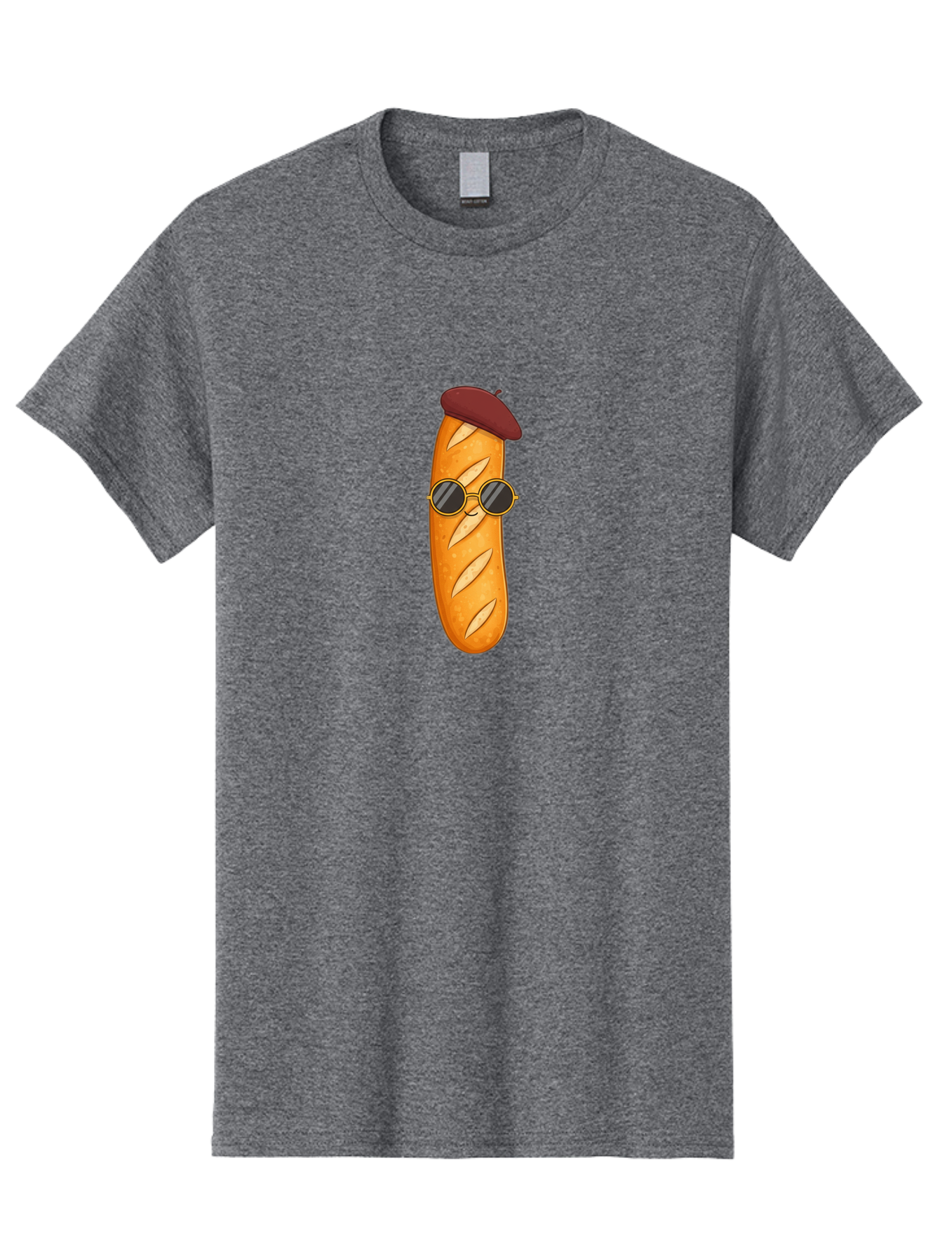 Baguette-With-Beret-And-Sunglasses Men'S Graphic Tee, 100% Cotton, Comfortable Casual Summer Wear, Machine Washable, Cartoon Baguette, French Bread, Beret Hat, Sunglasses, Cool Character, Funny Food, Whimsical Illustration, Playful Vibe, Bac592 14