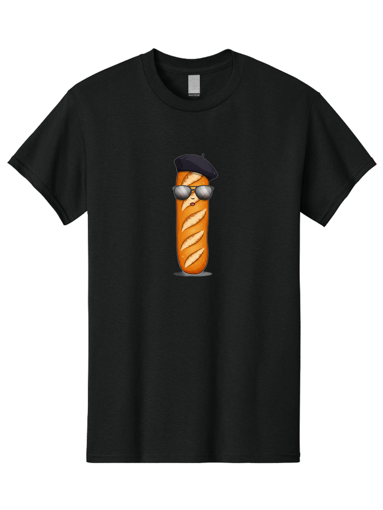 Baguette Men'S Graphic Tee, 100% Cotton, Comfortable Casual Summer Wear, Machine Washable, Cool Baguette, French Bread, Beret Hat, Trendy Sunglasses, Cartoon Character, Humorous Illustration, Funny Food Bac596 9
