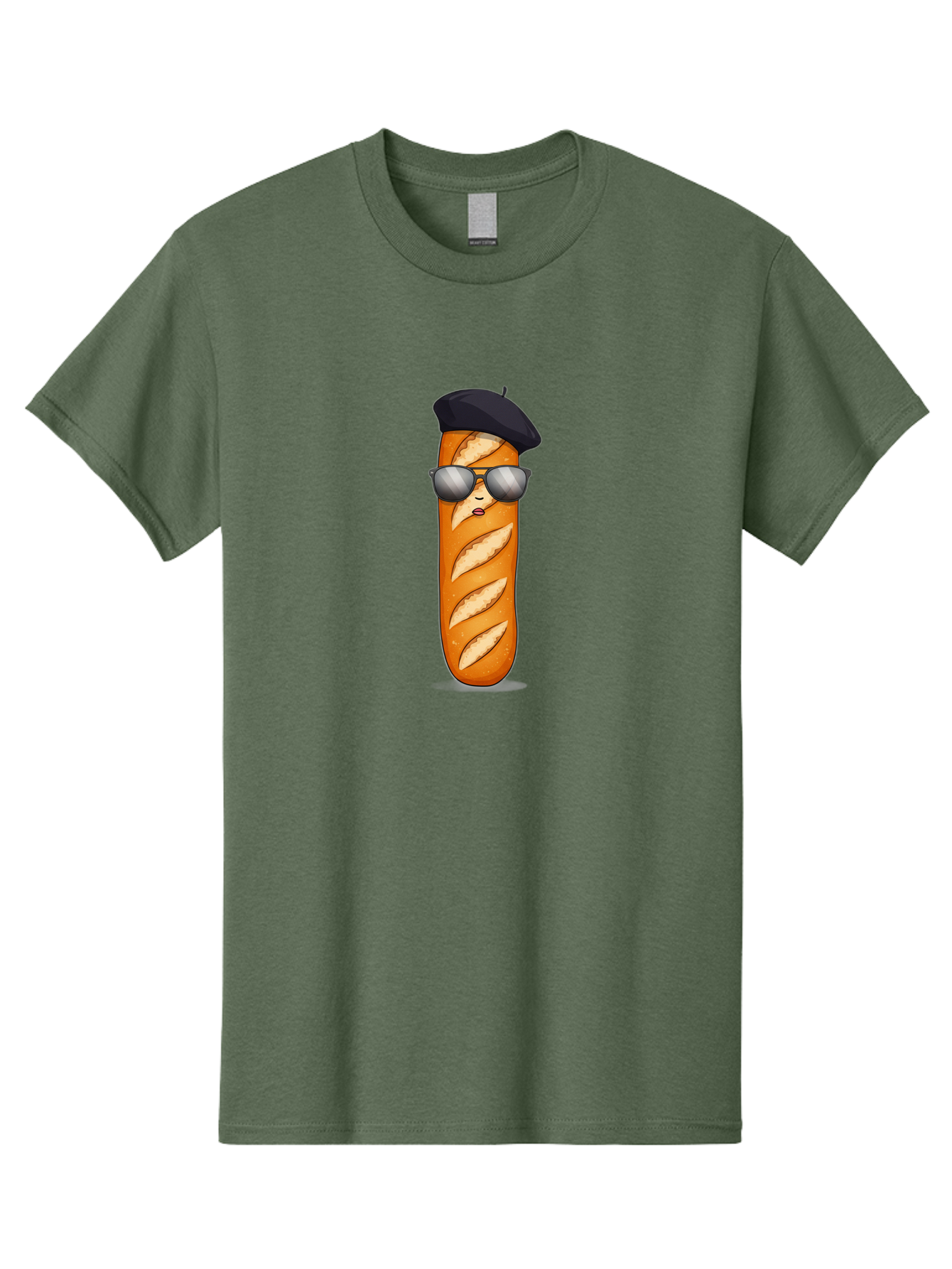 Baguette Men'S Graphic Tee, 100% Cotton, Comfortable Casual Summer Wear, Machine Washable, Cool Baguette, French Bread, Beret Hat, Trendy Sunglasses, Cartoon Character, Humorous Illustration, Funny Food Bac596 13