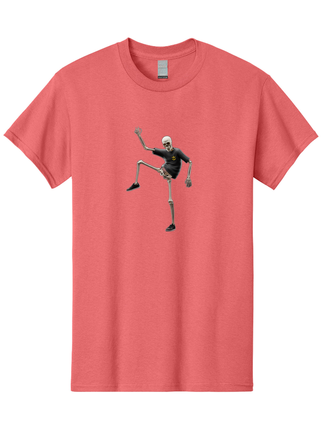 Bape-Skeleton Men'S Graphic Tee, 100% Cotton, Comfortable Casual Summer Wear, Machine Washable, Dancing Skeleton, Skeleton In T-Shirt, Yellow Logo, Dancing Pose, Black Shoes, Skeleton Illustration, Pop Culture, Fun, Quirky, Spooky, Playful, Bac597 13