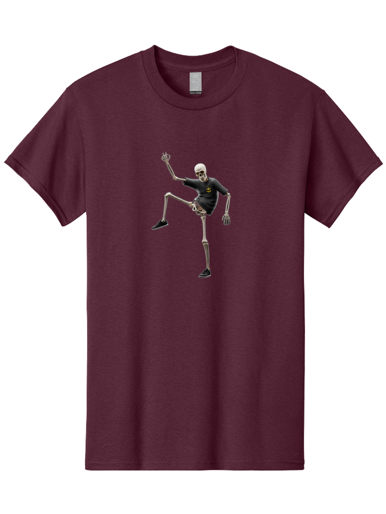 Bape-Skeleton Men'S Graphic Tee, 100% Cotton, Comfortable Casual Summer Wear, Machine Washable, Dancing Skeleton, Skeleton In T-Shirt, Yellow Logo, Dancing Pose, Black Shoes, Skeleton Illustration, Pop Culture, Fun, Quirky, Spooky, Playful, Bac597 15