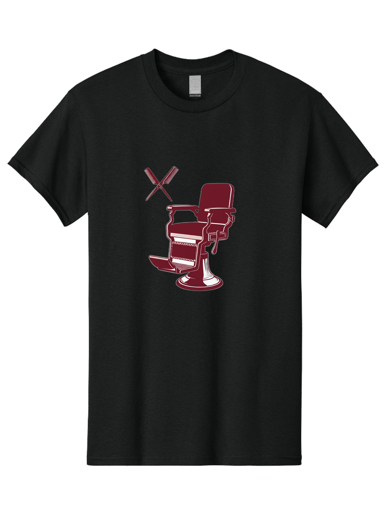 Barber-Chair Men'S Graphic Tee, 100% Cotton, Comfortable Casual Summer Wear, Machine Washable, Vintage Barber Chair, Retro Grooming, Classic Barber Shop, Barber Equipment, Haircutting Tools, Traditional Shaving, Iconic Barber Symbols, Bac601 13