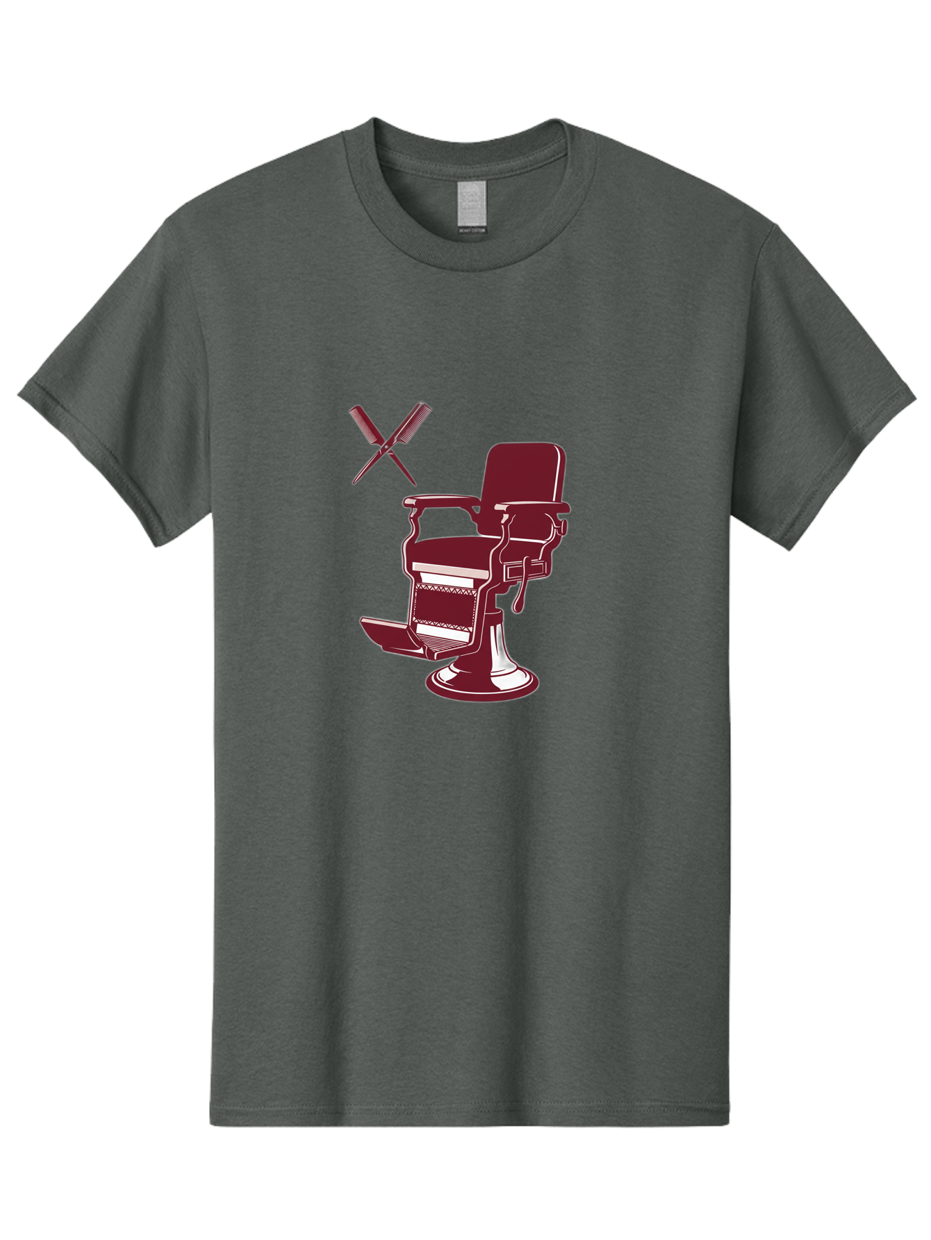 Barber-Chair Men'S Graphic Tee, 100% Cotton, Comfortable Casual Summer Wear, Machine Washable, Vintage Barber Chair, Retro Grooming, Classic Barber Shop, Barber Equipment, Haircutting Tools, Traditional Shaving, Iconic Barber Symbols, Bac601 12