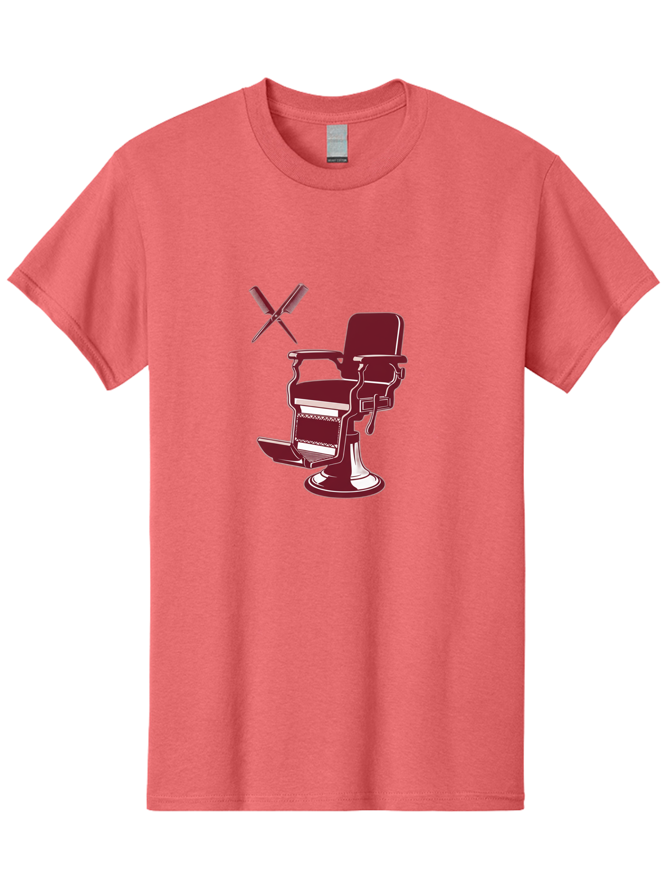 Barber-Chair Men'S Graphic Tee, 100% Cotton, Comfortable Casual Summer Wear, Machine Washable, Vintage Barber Chair, Retro Grooming, Classic Barber Shop, Barber Equipment, Haircutting Tools, Traditional Shaving, Iconic Barber Symbols, Bac601 10