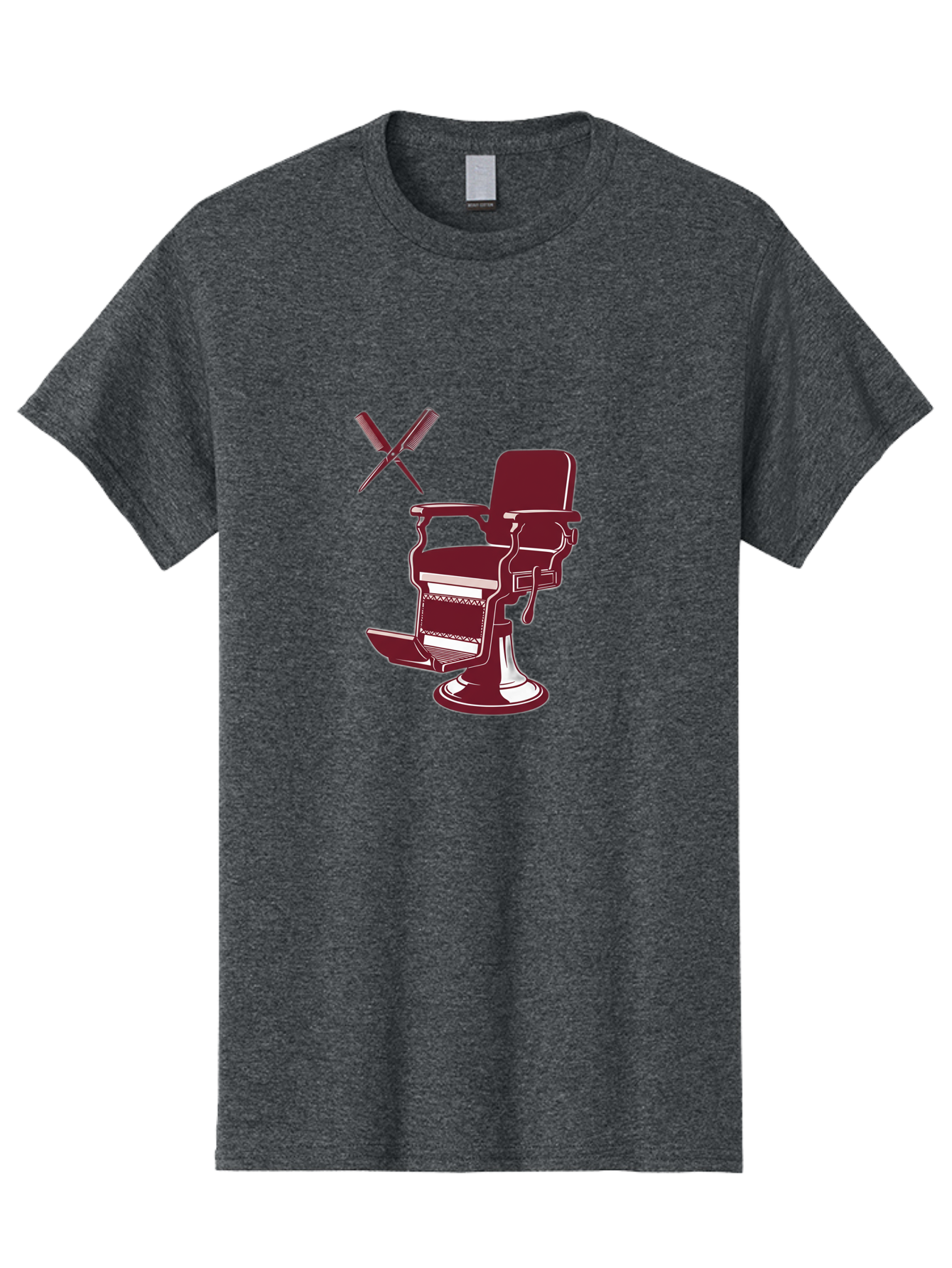 Barber-Chair Men'S Graphic Tee, 100% Cotton, Comfortable Casual Summer Wear, Machine Washable, Vintage Barber Chair, Retro Grooming, Classic Barber Shop, Barber Equipment, Haircutting Tools, Traditional Shaving, Iconic Barber Symbols, Bac601 4
