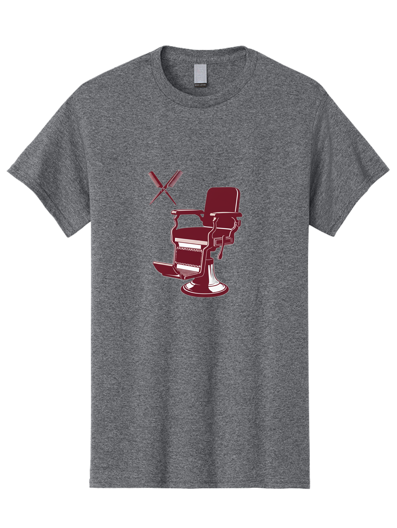 Barber-Chair Men'S Graphic Tee, 100% Cotton, Comfortable Casual Summer Wear, Machine Washable, Vintage Barber Chair, Retro Grooming, Classic Barber Shop, Barber Equipment, Haircutting Tools, Traditional Shaving, Iconic Barber Symbols, Bac601 3