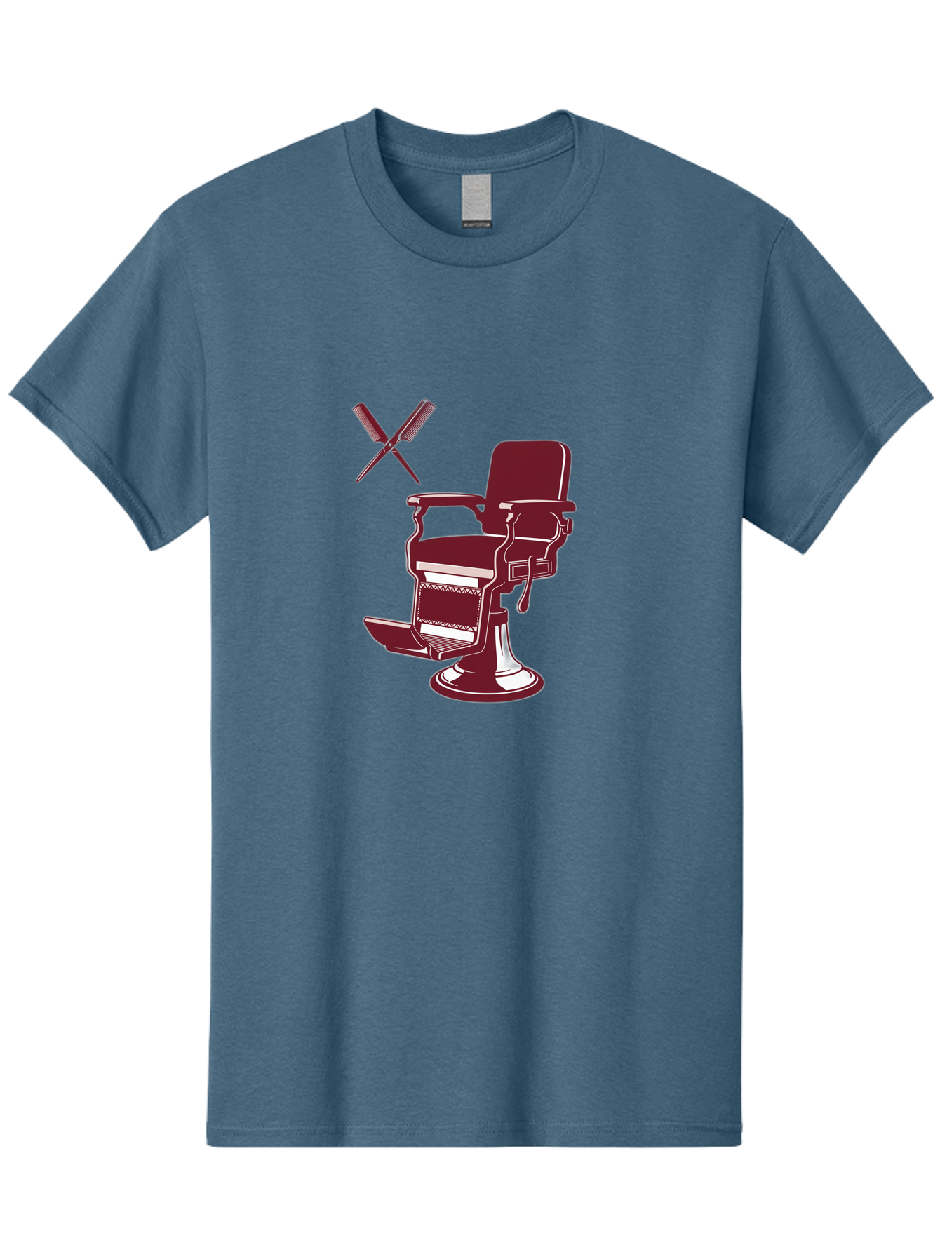 Barber-Chair Men'S Graphic Tee, 100% Cotton, Comfortable Casual Summer Wear, Machine Washable, Vintage Barber Chair, Retro Grooming, Classic Barber Shop, Barber Equipment, Haircutting Tools, Traditional Shaving, Iconic Barber Symbols, Bac601 14