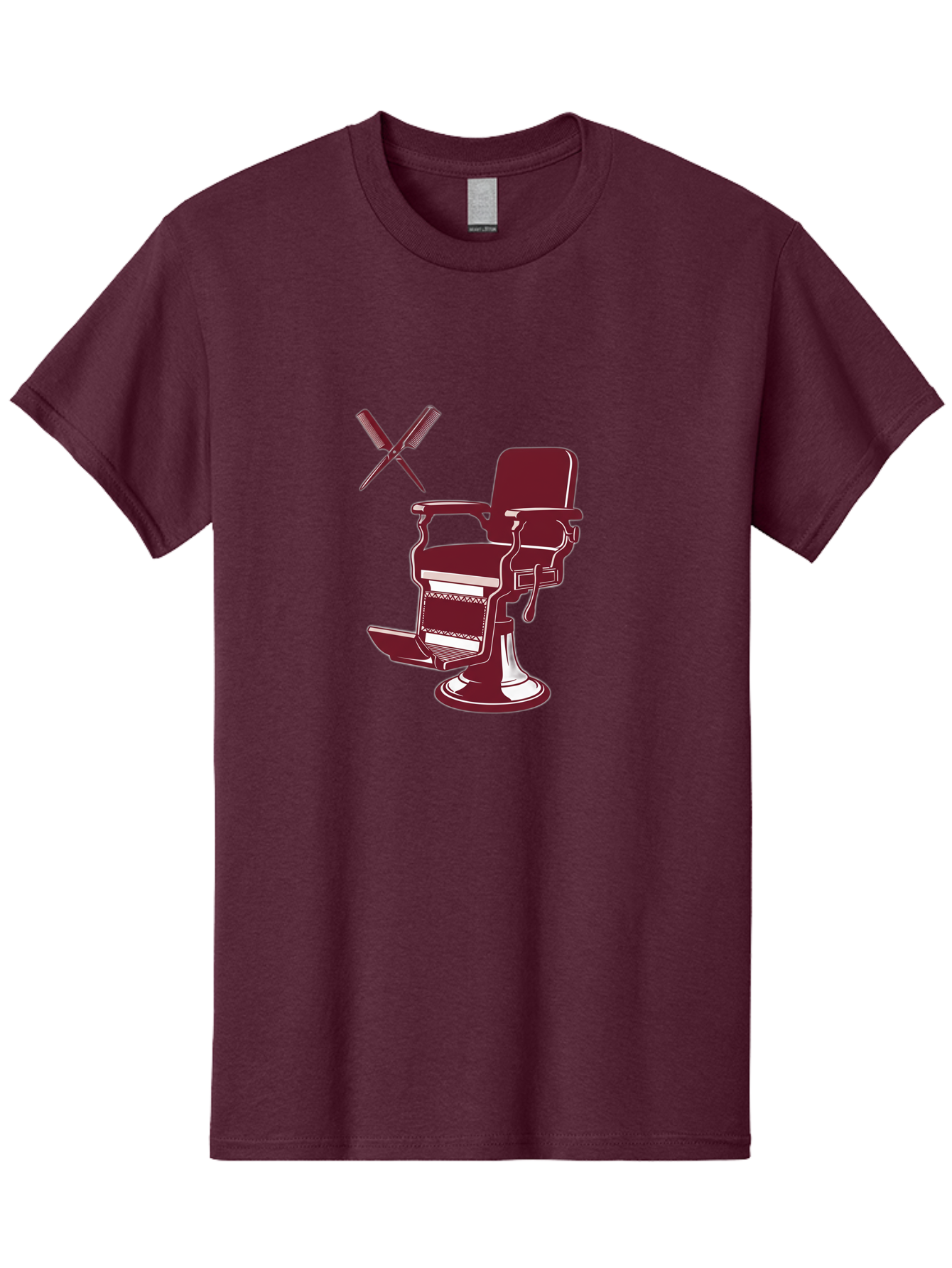 Barber-Chair Men'S Graphic Tee, 100% Cotton, Comfortable Casual Summer Wear, Machine Washable, Vintage Barber Chair, Retro Grooming, Classic Barber Shop, Barber Equipment, Haircutting Tools, Traditional Shaving, Iconic Barber Symbols, Bac601 15