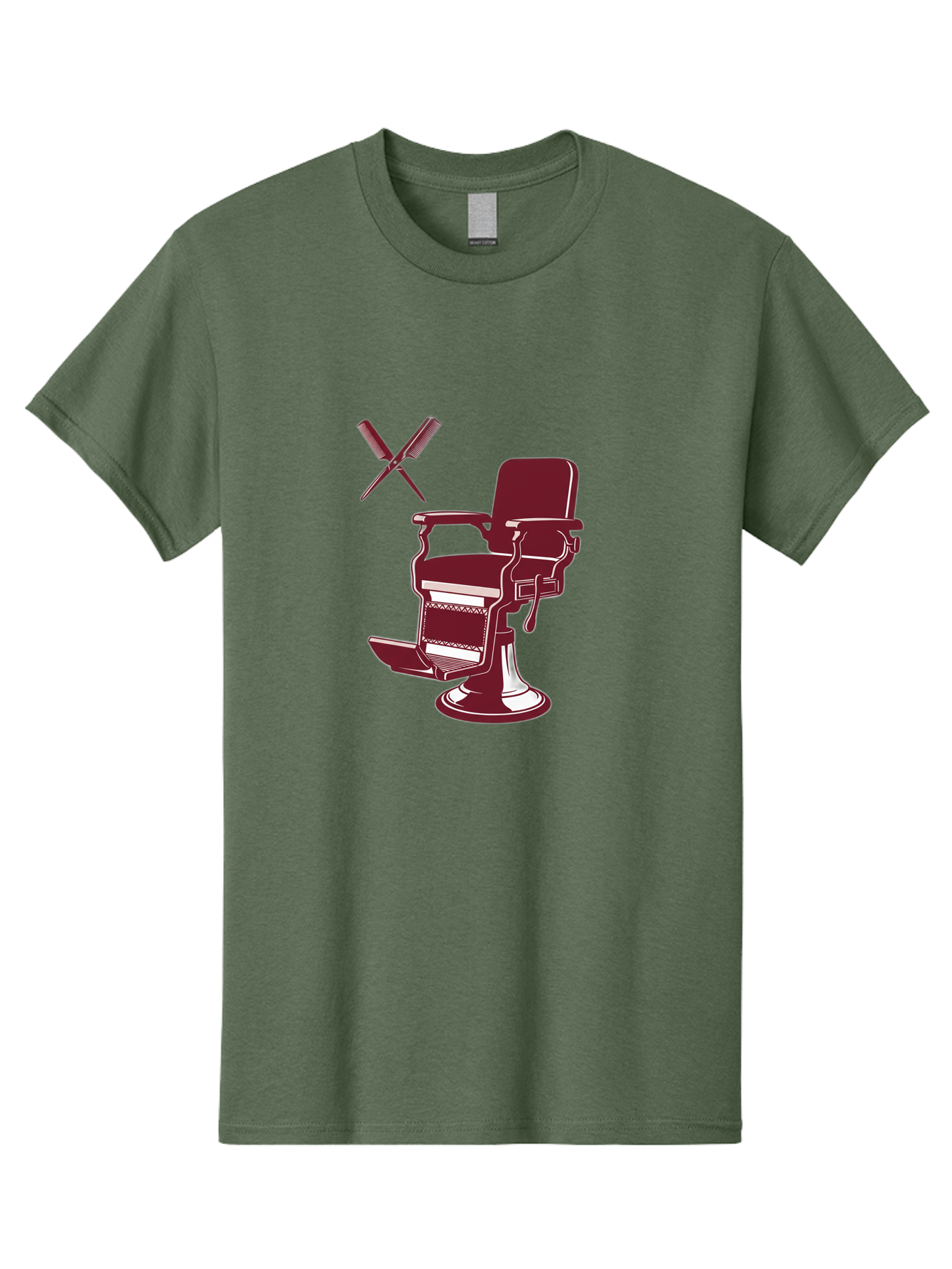 Barber-Chair Men'S Graphic Tee, 100% Cotton, Comfortable Casual Summer Wear, Machine Washable, Vintage Barber Chair, Retro Grooming, Classic Barber Shop, Barber Equipment, Haircutting Tools, Traditional Shaving, Iconic Barber Symbols, Bac601 8
