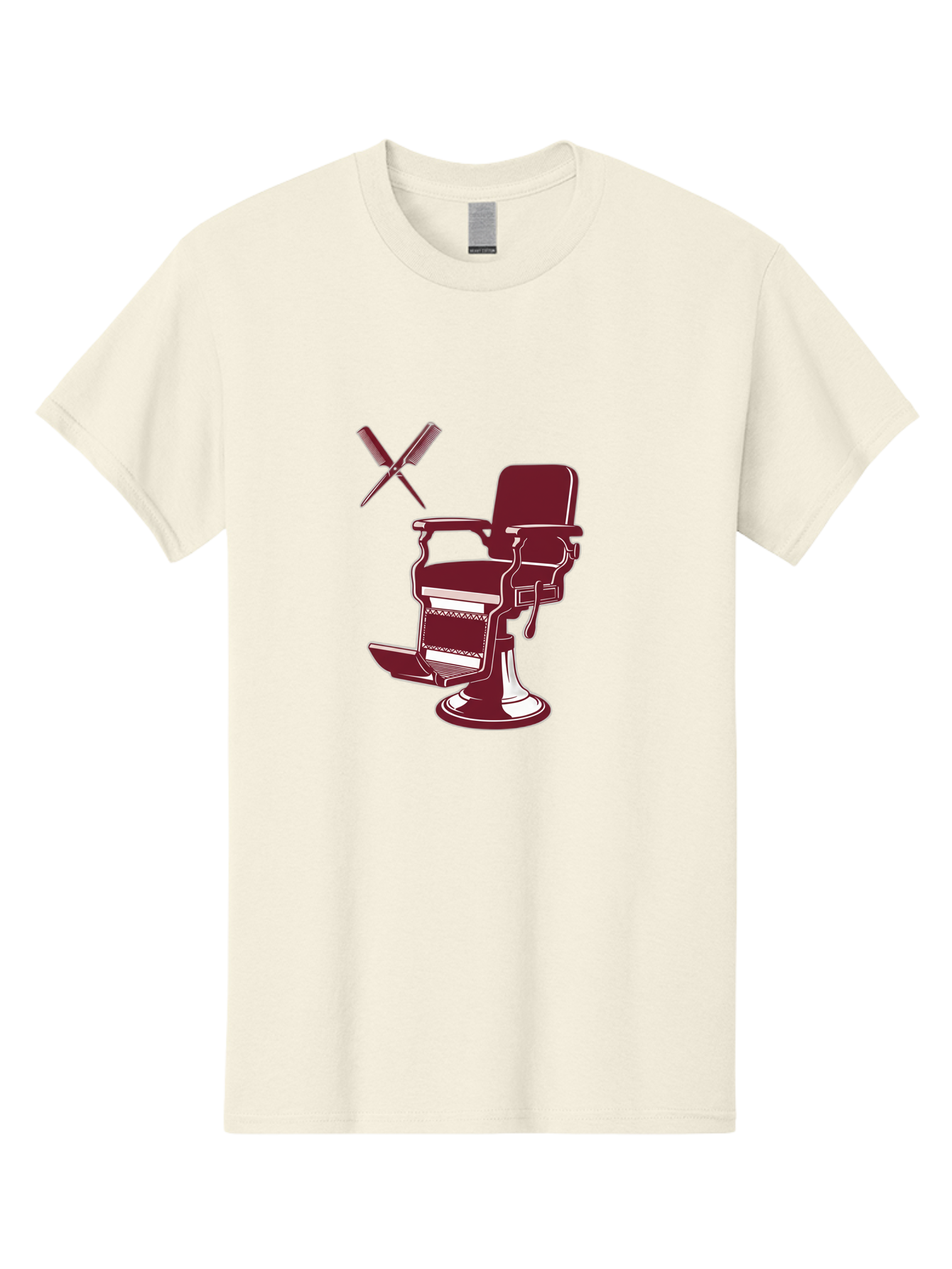 Barber-Chair Men'S Graphic Tee, 100% Cotton, Comfortable Casual Summer Wear, Machine Washable, Vintage Barber Chair, Retro Grooming, Classic Barber Shop, Barber Equipment, Haircutting Tools, Traditional Shaving, Iconic Barber Symbols, Bac601 7