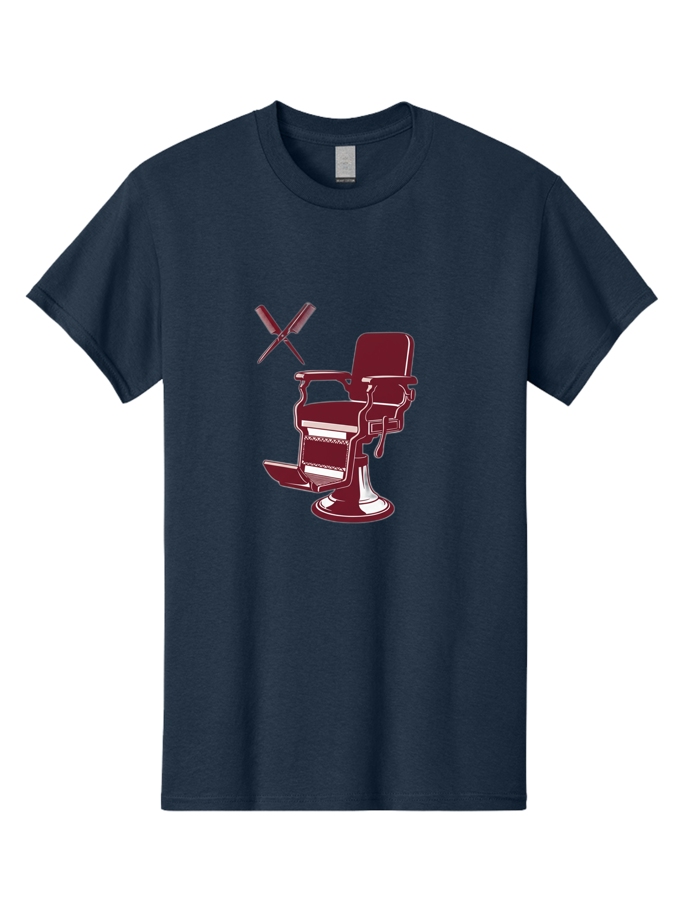 Barber-Chair Men'S Graphic Tee, 100% Cotton, Comfortable Casual Summer Wear, Machine Washable, Vintage Barber Chair, Retro Grooming, Classic Barber Shop, Barber Equipment, Haircutting Tools, Traditional Shaving, Iconic Barber Symbols, Bac601 5