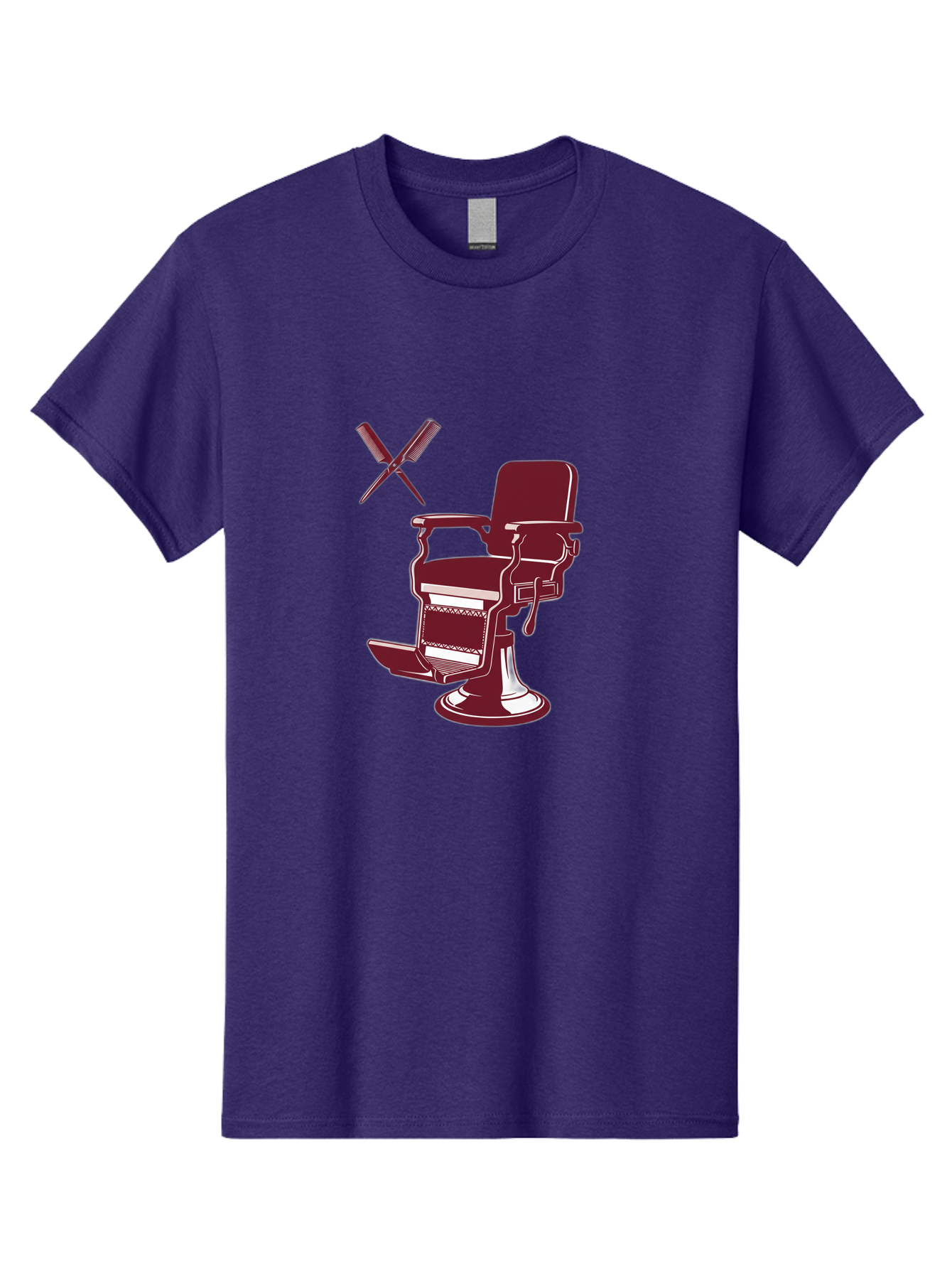 Barber-Chair Men'S Graphic Tee, 100% Cotton, Comfortable Casual Summer Wear, Machine Washable, Vintage Barber Chair, Retro Grooming, Classic Barber Shop, Barber Equipment, Haircutting Tools, Traditional Shaving, Iconic Barber Symbols, Bac601 9