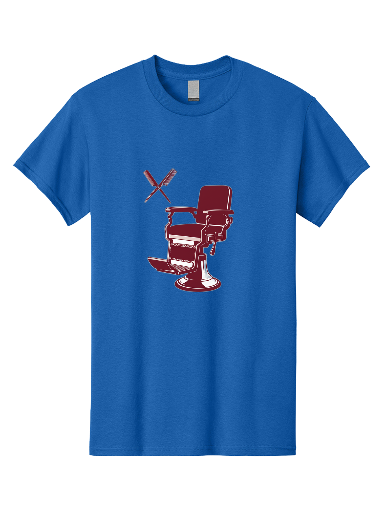 Barber-Chair Men'S Graphic Tee, 100% Cotton, Comfortable Casual Summer Wear, Machine Washable, Vintage Barber Chair, Retro Grooming, Classic Barber Shop, Barber Equipment, Haircutting Tools, Traditional Shaving, Iconic Barber Symbols, Bac601 2