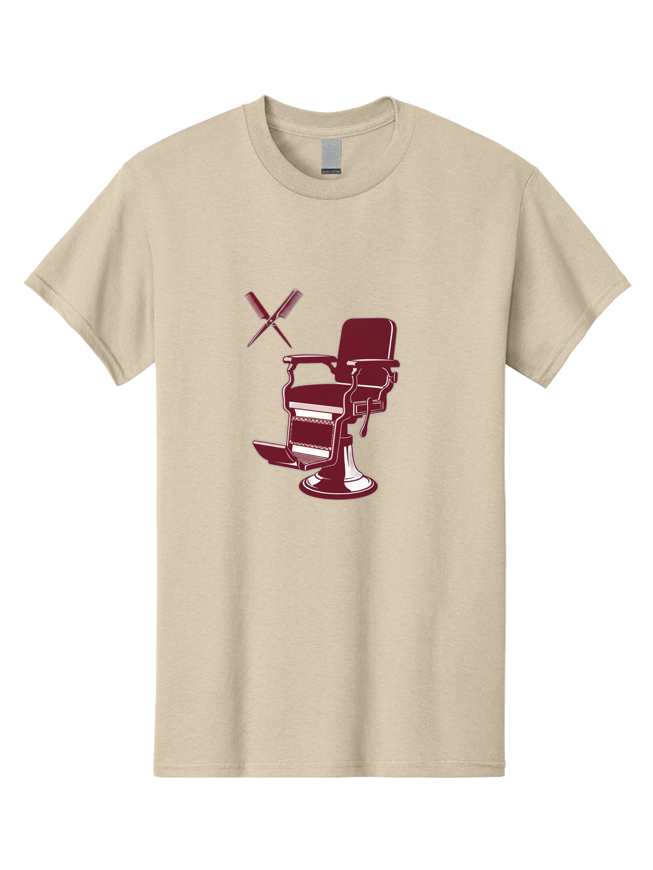 Barber-Chair Men'S Graphic Tee, 100% Cotton, Comfortable Casual Summer Wear, Machine Washable, Vintage Barber Chair, Retro Grooming, Classic Barber Shop, Barber Equipment, Haircutting Tools, Traditional Shaving, Iconic Barber Symbols, Bac601 11