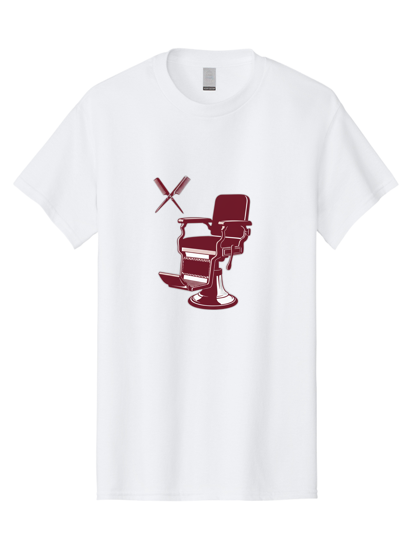Barber-Chair Men'S Graphic Tee, 100% Cotton, Comfortable Casual Summer Wear, Machine Washable, Vintage Barber Chair, Retro Grooming, Classic Barber Shop, Barber Equipment, Haircutting Tools, Traditional Shaving, Iconic Barber Symbols, Bac601 6