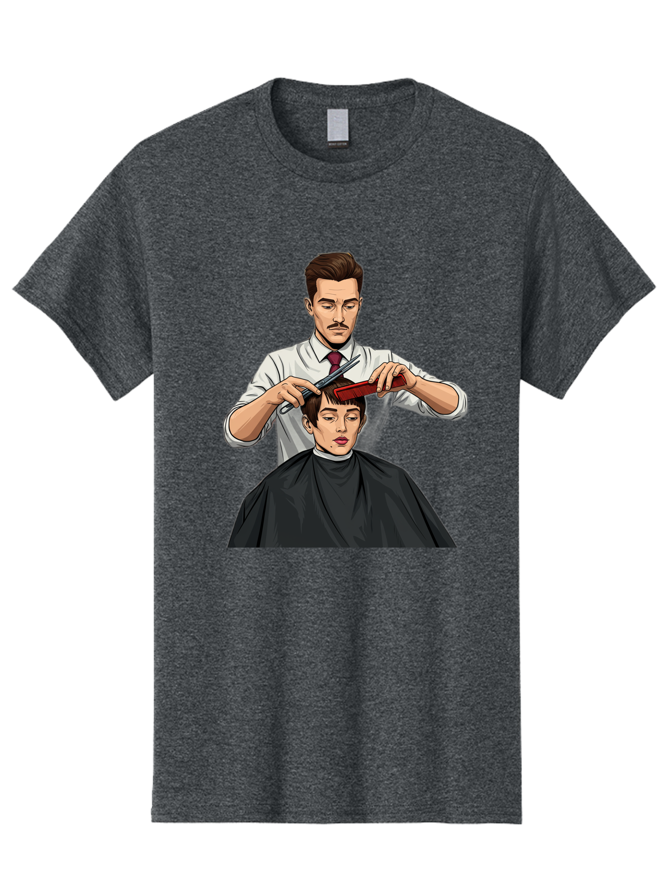 Barber-Cutting-Hair Men'S Graphic Tee, 100% Cotton, Comfortable Casual Summer Wear, Machine Washable, Barber Cutting Hair, Male Grooming, Haircut Service, Scissors And Comb, Stylish Haircut, Grooming Experience, Men'S Salon Bac602 5