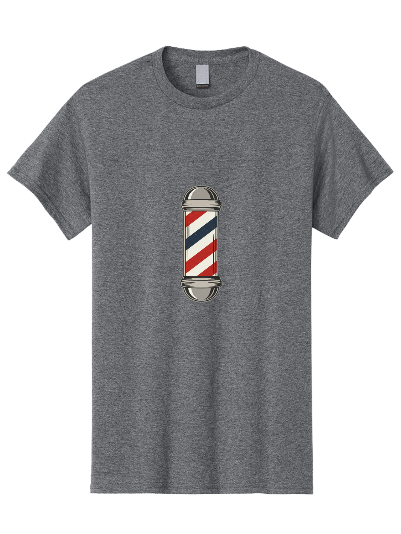 Barber-Pole-1 Men'S Graphic Tee, 100% Cotton, Comfortable Casual Summer Wear, Machine Washable, Barber Pole Sign, Red White And Blue Stripes, Classic Barber Symbol, Vintage Barbershop Icon, Traditional Barber Pole Design, Barber Shop Signage Bac603 7