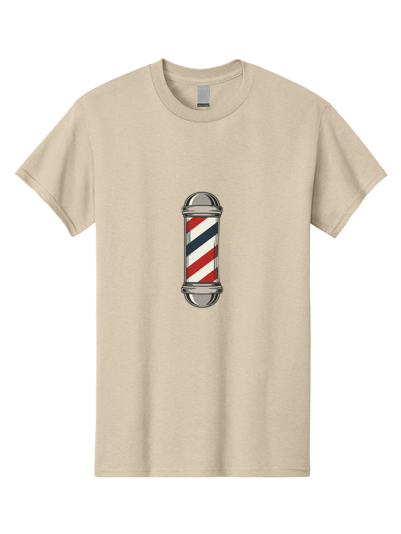 Barber-Pole-1 Men'S Graphic Tee, 100% Cotton, Comfortable Casual Summer Wear, Machine Washable, Barber Pole Sign, Red White And Blue Stripes, Classic Barber Symbol, Vintage Barbershop Icon, Traditional Barber Pole Design, Barber Shop Signage Bac603 3