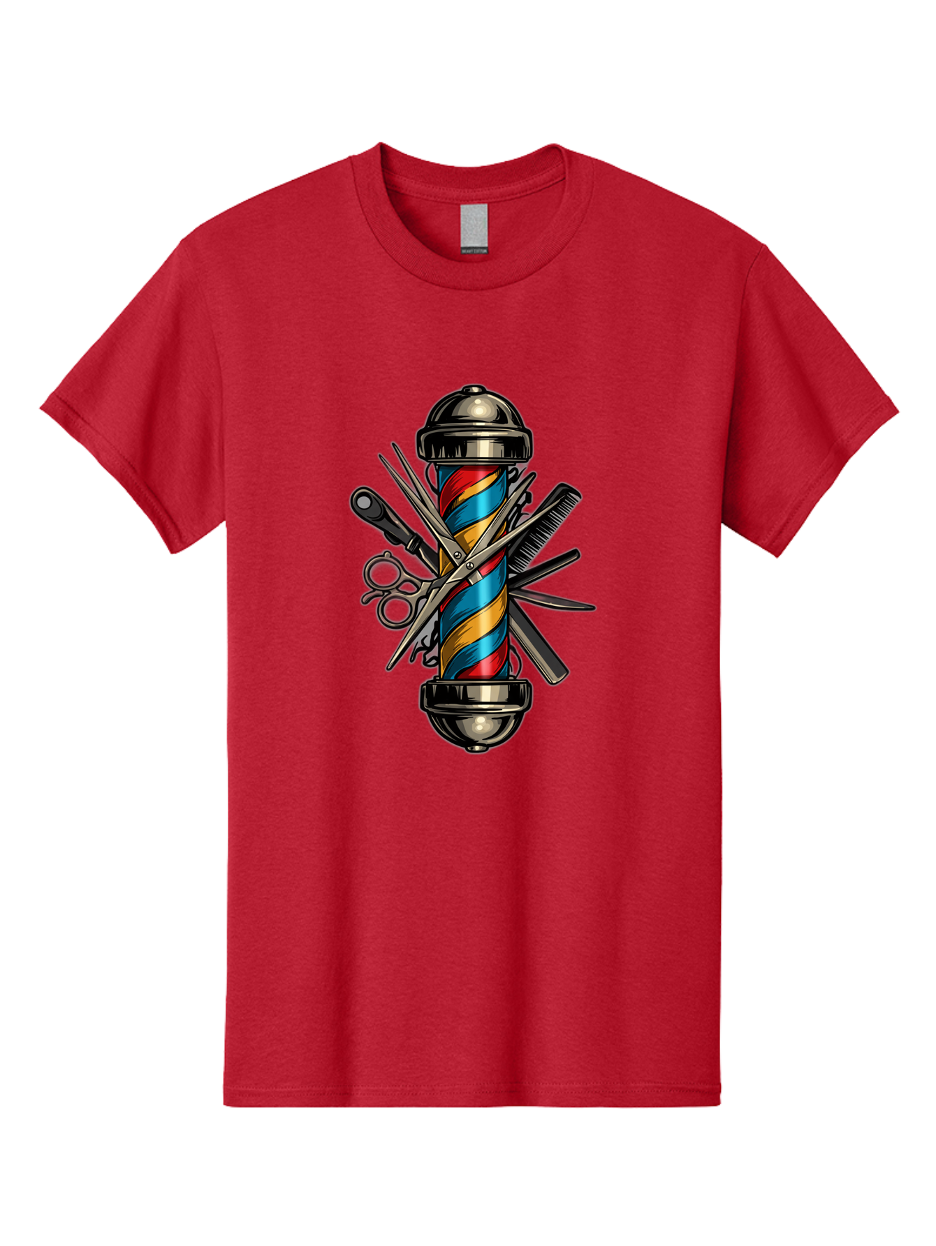 Barber-Pole-3 Men'S Graphic Tee, 100% Cotton, Comfortable Casual Summer Wear, Machine Washable, Barber Pole, Barber Shop, Hairdressing, Scissors, Comb, Clippers, Barber Tools, Barber Equipment, Men'S Grooming, Salon Services Bac605 8