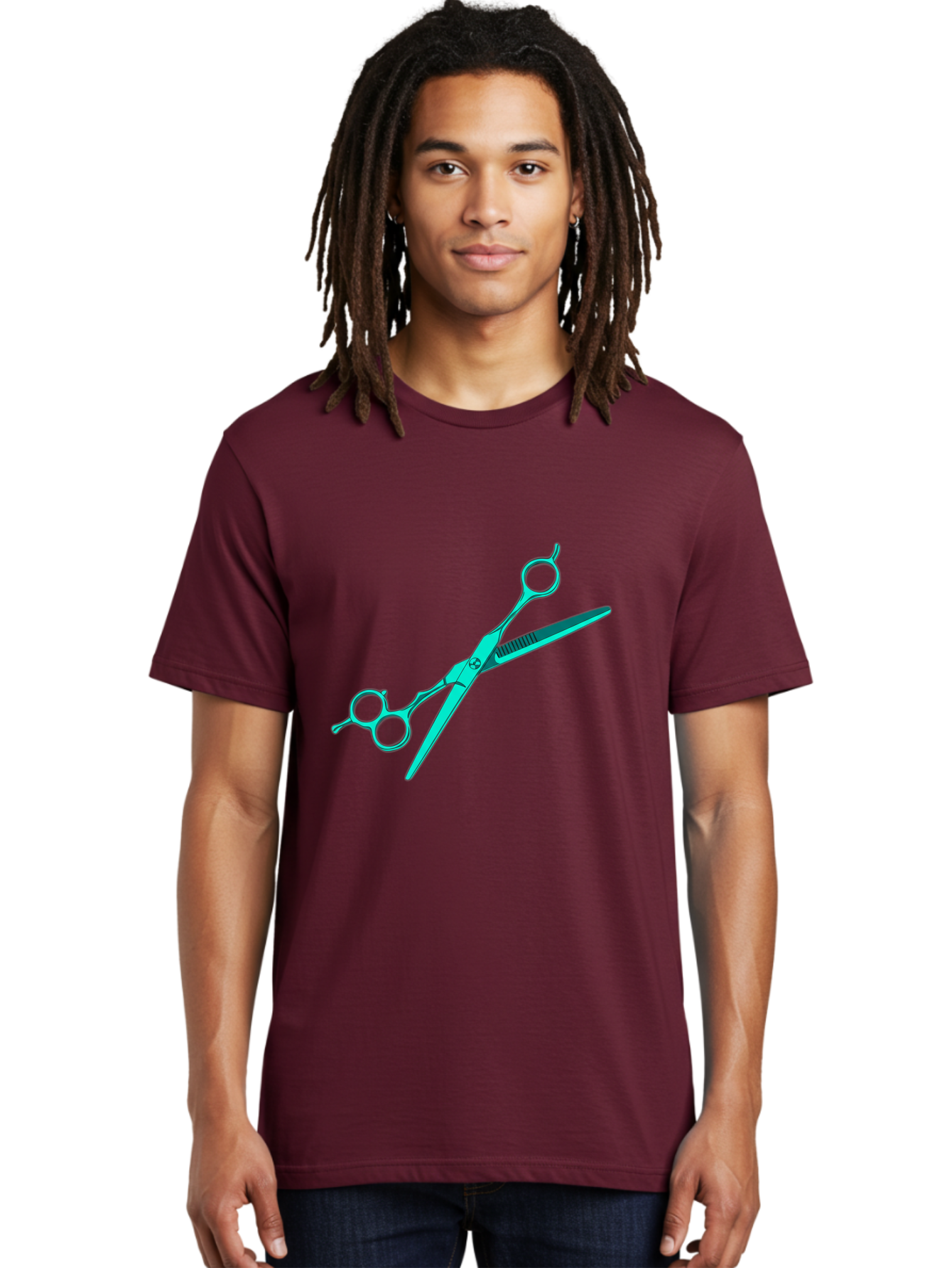 Barber-Scissors Men'S Graphic Tee, 100% Cotton, Comfortable Casual Summer Wear, Machine Washable, Hairdressing Scissors, Beauty Tools, Salon Equipment, Hair Cutting, Grooming, Styling, Professional Hairstyling Bac607 29