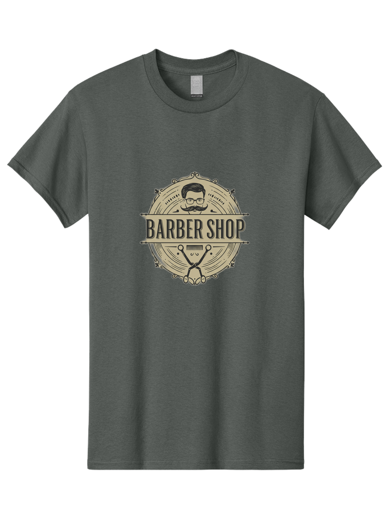 Barber-Shop-1 Men'S Graphic Tee, 100% Cotton, Comfortable Casual Summer Wear, Machine Washable, Barber Shop Logo, Vintage Style, Men'S Grooming, Beard Care, Scissors, Mustache, Stylish Haircut, Classic Design, Retro Aesthetic, Barber Shop Sign Bac608 6