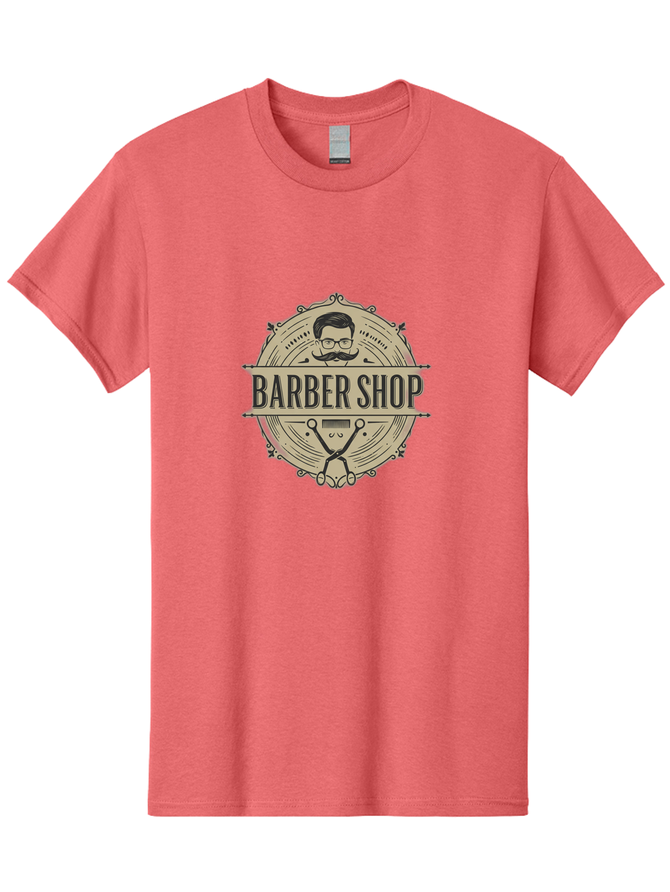 Barber-Shop-1 Men'S Graphic Tee, 100% Cotton, Comfortable Casual Summer Wear, Machine Washable, Barber Shop Logo, Vintage Style, Men'S Grooming, Beard Care, Scissors, Mustache, Stylish Haircut, Classic Design, Retro Aesthetic, Barber Shop Sign Bac608 8