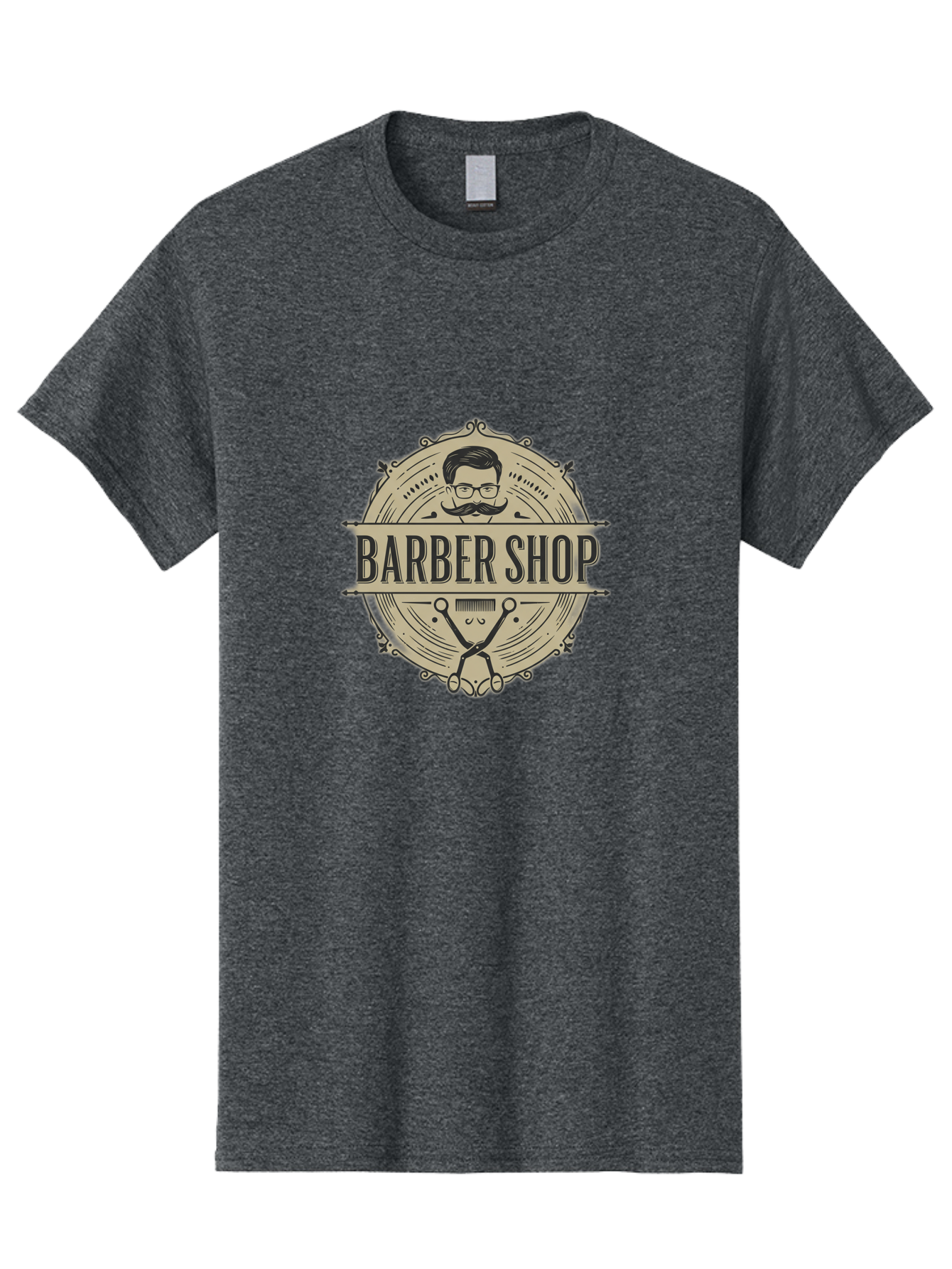 Barber-Shop-1 Men'S Graphic Tee, 100% Cotton, Comfortable Casual Summer Wear, Machine Washable, Barber Shop Logo, Vintage Style, Men'S Grooming, Beard Care, Scissors, Mustache, Stylish Haircut, Classic Design, Retro Aesthetic, Barber Shop Sign Bac608 9