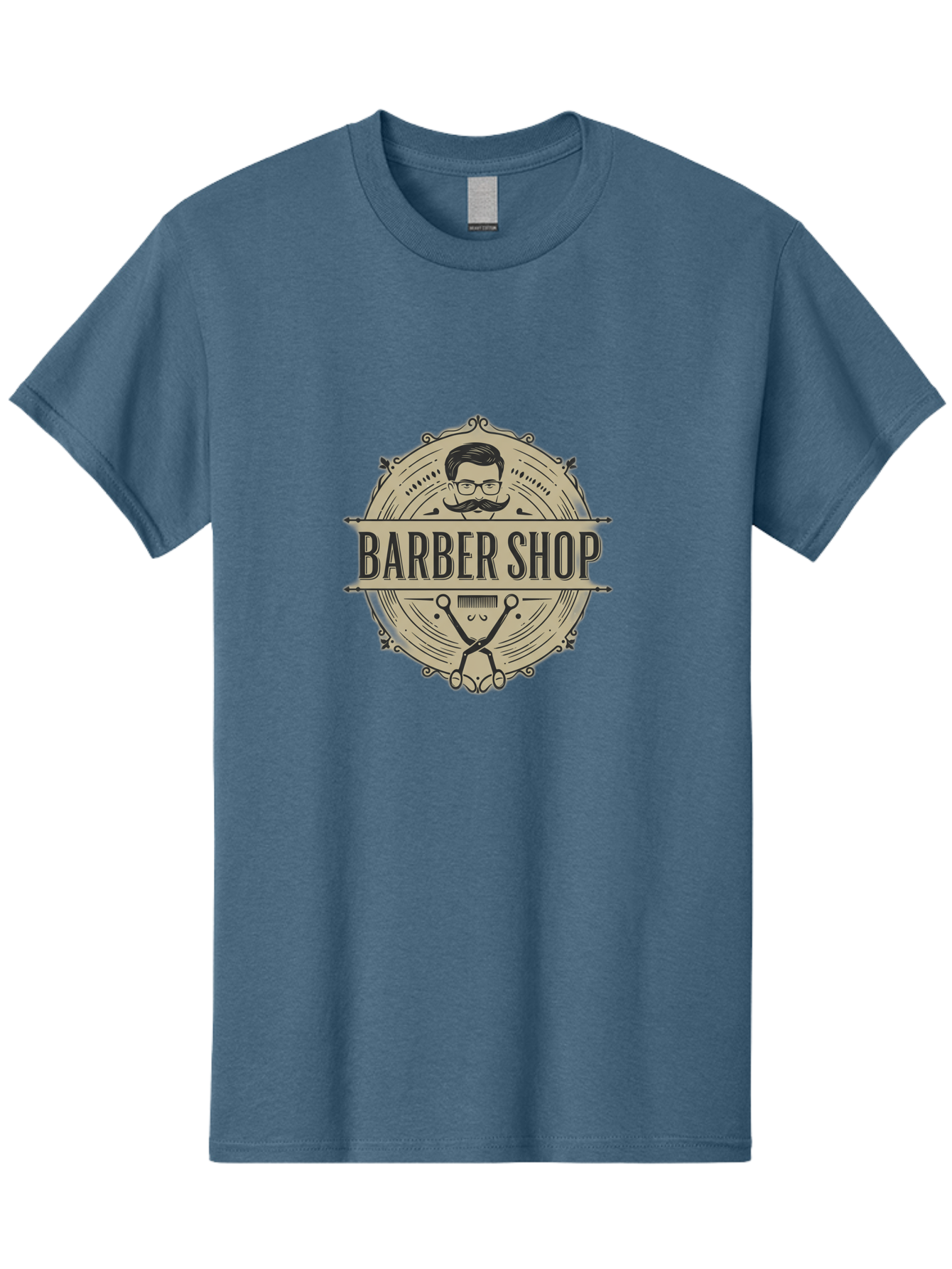 Barber-Shop-1 Men'S Graphic Tee, 100% Cotton, Comfortable Casual Summer Wear, Machine Washable, Barber Shop Logo, Vintage Style, Men'S Grooming, Beard Care, Scissors, Mustache, Stylish Haircut, Classic Design, Retro Aesthetic, Barber Shop Sign Bac608 12