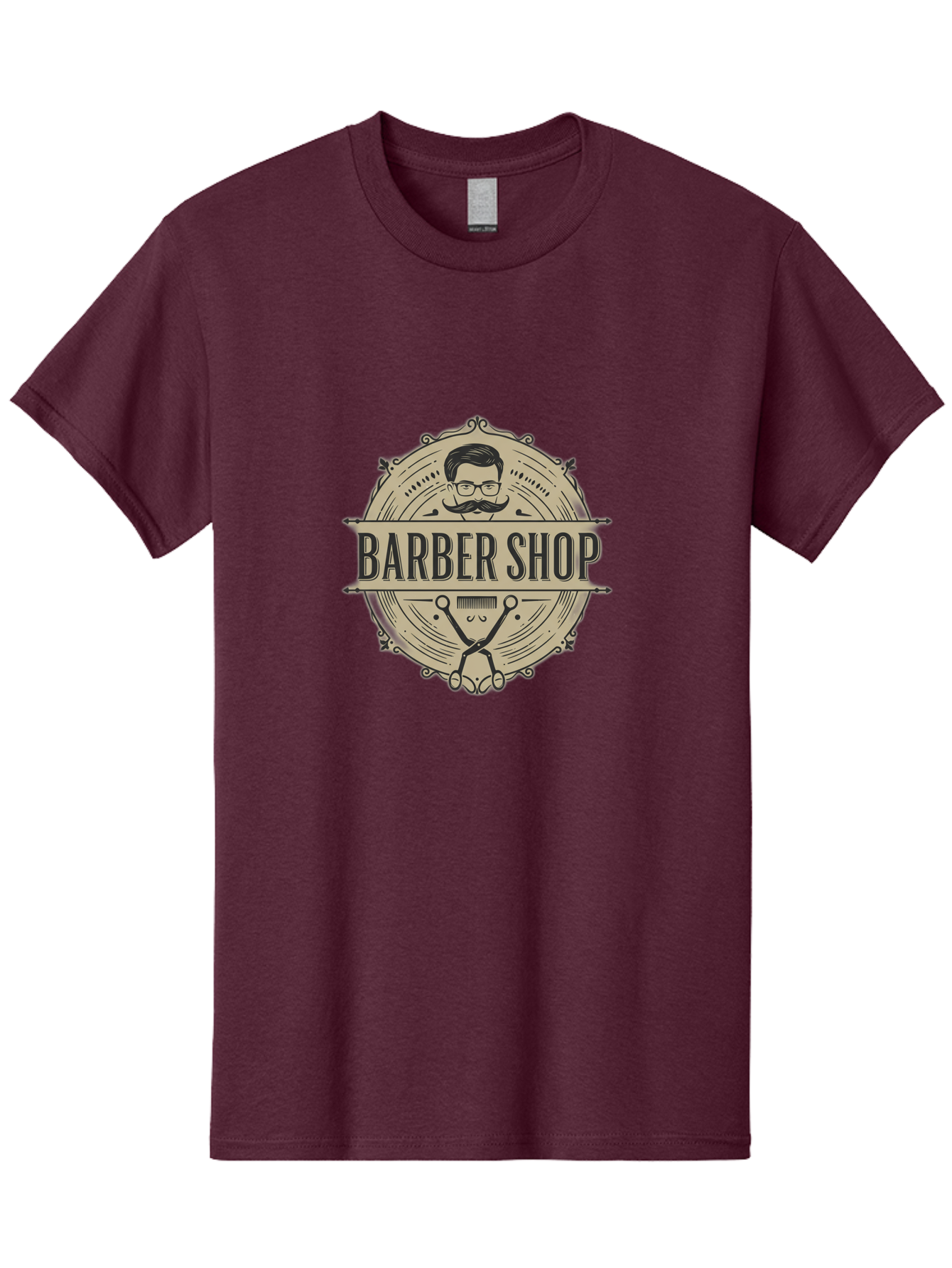Barber-Shop-1 Men'S Graphic Tee, 100% Cotton, Comfortable Casual Summer Wear, Machine Washable, Barber Shop Logo, Vintage Style, Men'S Grooming, Beard Care, Scissors, Mustache, Stylish Haircut, Classic Design, Retro Aesthetic, Barber Shop Sign Bac608 5