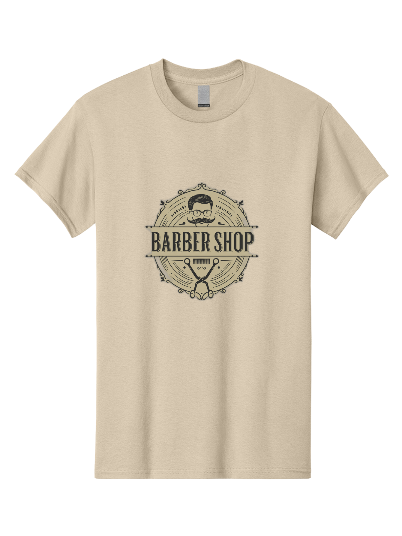 Barber-Shop-1 Men'S Graphic Tee, 100% Cotton, Comfortable Casual Summer Wear, Machine Washable, Barber Shop Logo, Vintage Style, Men'S Grooming, Beard Care, Scissors, Mustache, Stylish Haircut, Classic Design, Retro Aesthetic, Barber Shop Sign Bac608 7