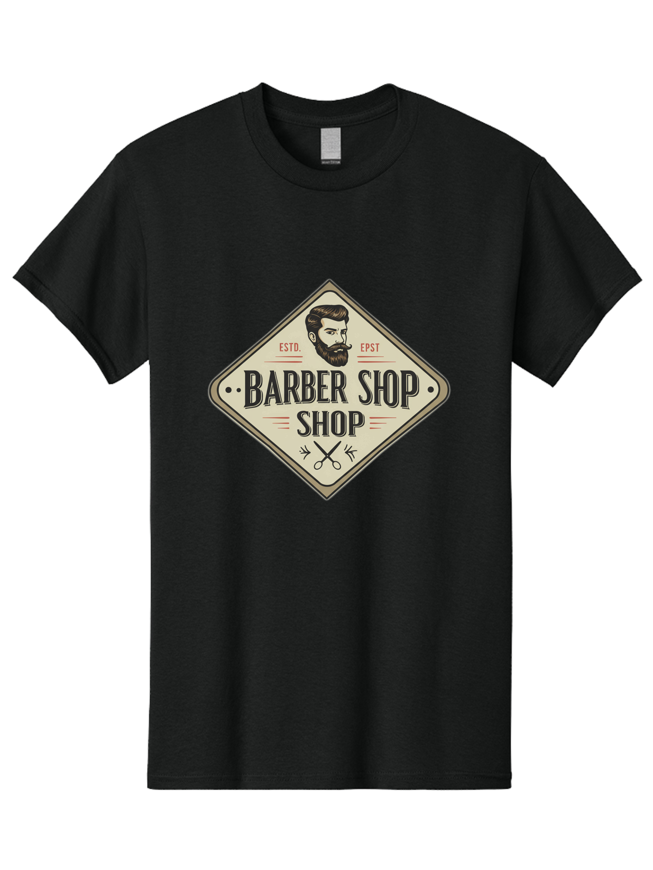 Barber-Shop-Shop Men'S Graphic Tee, 100% Cotton, Comfortable Casual Summer Wear, Machine Washable, Barber Shop Logo, Vintage Style, Men'S Grooming, Beard Care, Haircutting Scissors, Retro Signage, Classic Barber Bac610 6