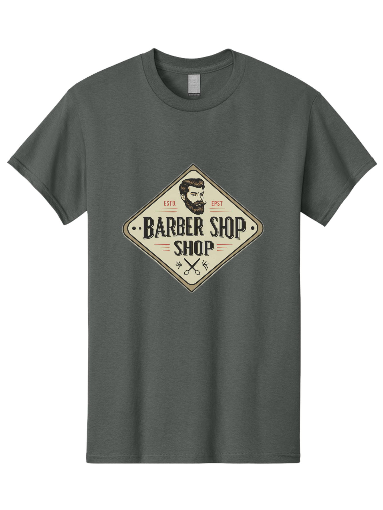 Barber-Shop-Shop Men'S Graphic Tee, 100% Cotton, Comfortable Casual Summer Wear, Machine Washable, Barber Shop Logo, Vintage Style, Men'S Grooming, Beard Care, Haircutting Scissors, Retro Signage, Classic Barber Bac610 13