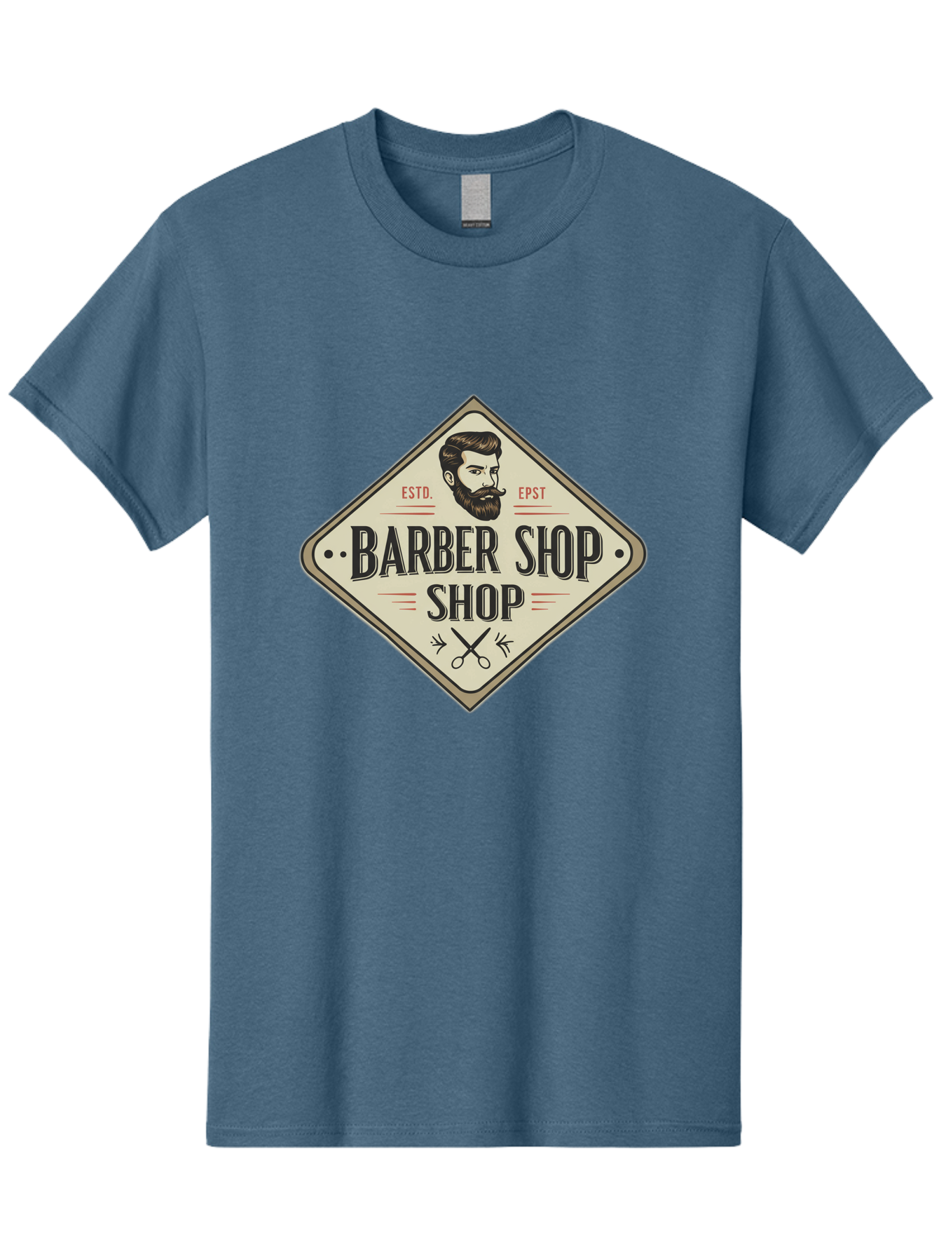 Barber-Shop-Shop Men'S Graphic Tee, 100% Cotton, Comfortable Casual Summer Wear, Machine Washable, Barber Shop Logo, Vintage Style, Men'S Grooming, Beard Care, Haircutting Scissors, Retro Signage, Classic Barber Bac610 7