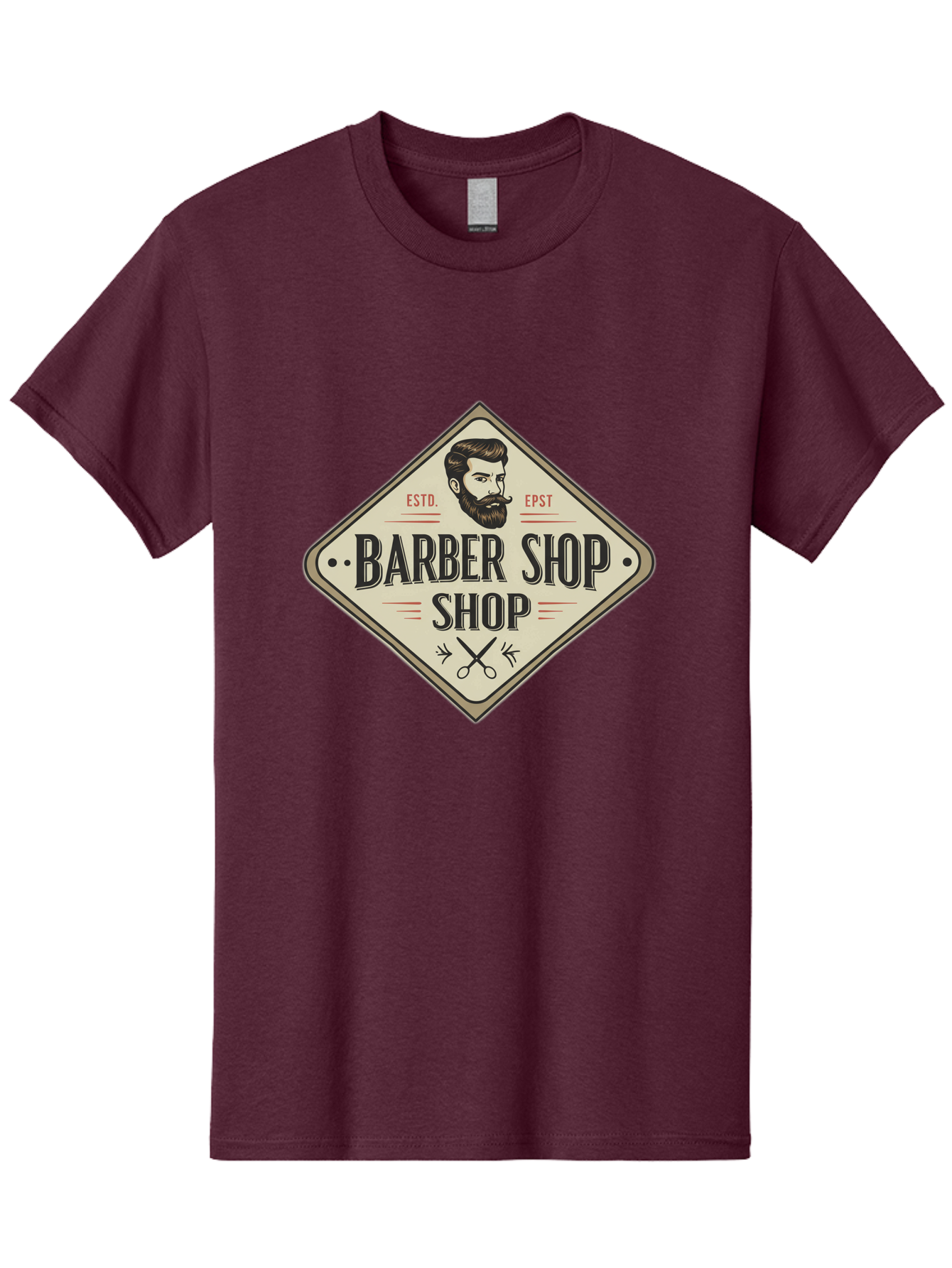 Barber-Shop-Shop Men'S Graphic Tee, 100% Cotton, Comfortable Casual Summer Wear, Machine Washable, Barber Shop Logo, Vintage Style, Men'S Grooming, Beard Care, Haircutting Scissors, Retro Signage, Classic Barber Bac610 4
