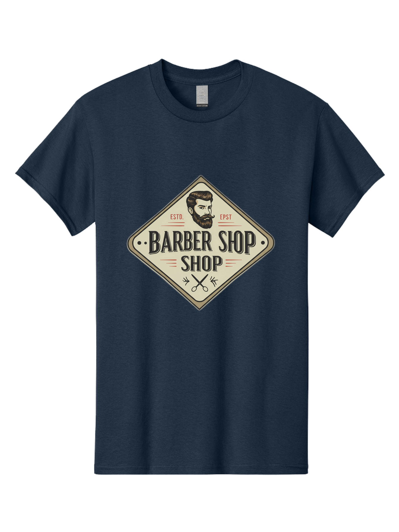 Barber-Shop-Shop Men'S Graphic Tee, 100% Cotton, Comfortable Casual Summer Wear, Machine Washable, Barber Shop Logo, Vintage Style, Men'S Grooming, Beard Care, Haircutting Scissors, Retro Signage, Classic Barber Bac610 11