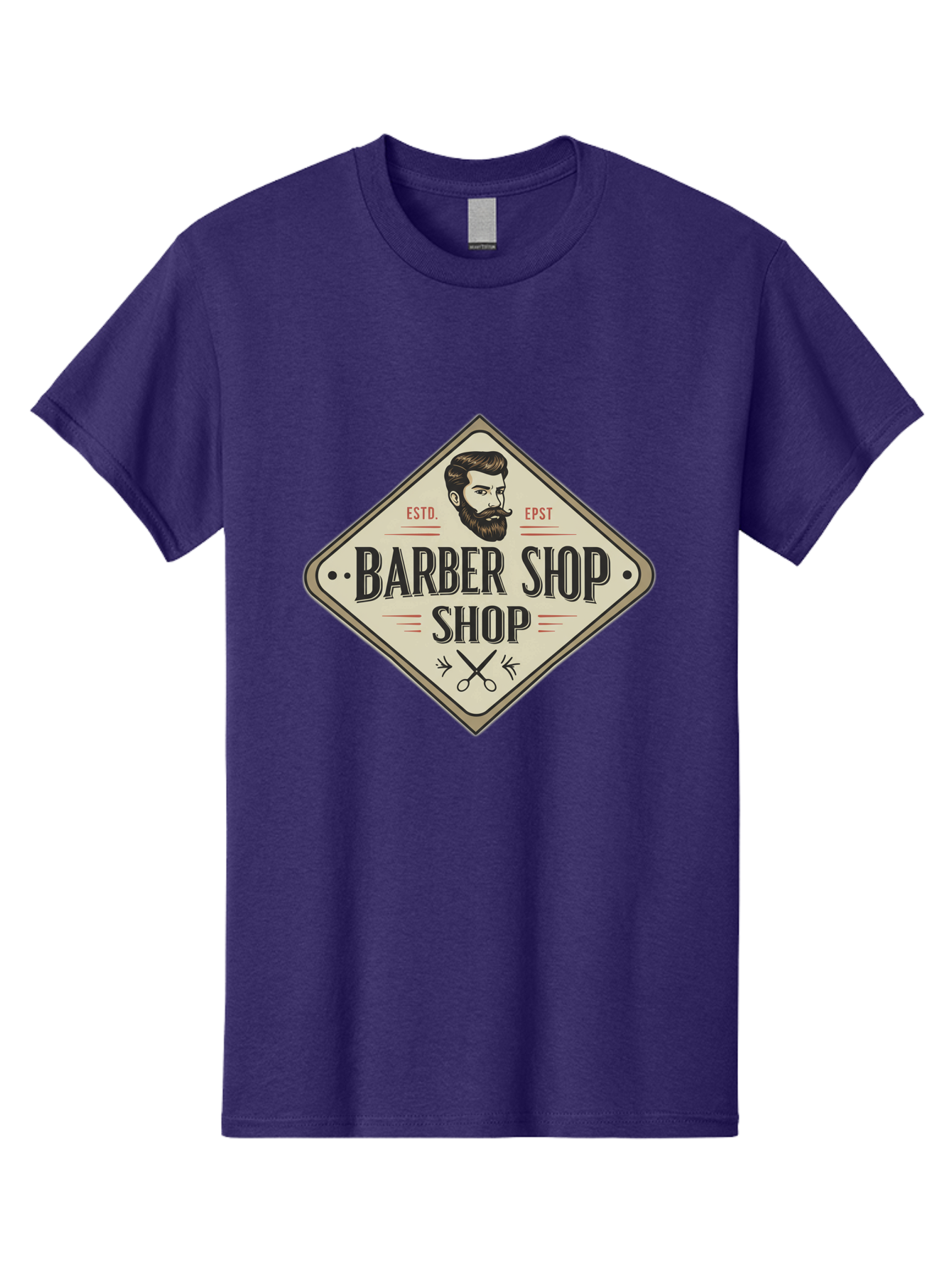Barber-Shop-Shop Men'S Graphic Tee, 100% Cotton, Comfortable Casual Summer Wear, Machine Washable, Barber Shop Logo, Vintage Style, Men'S Grooming, Beard Care, Haircutting Scissors, Retro Signage, Classic Barber Bac610 9